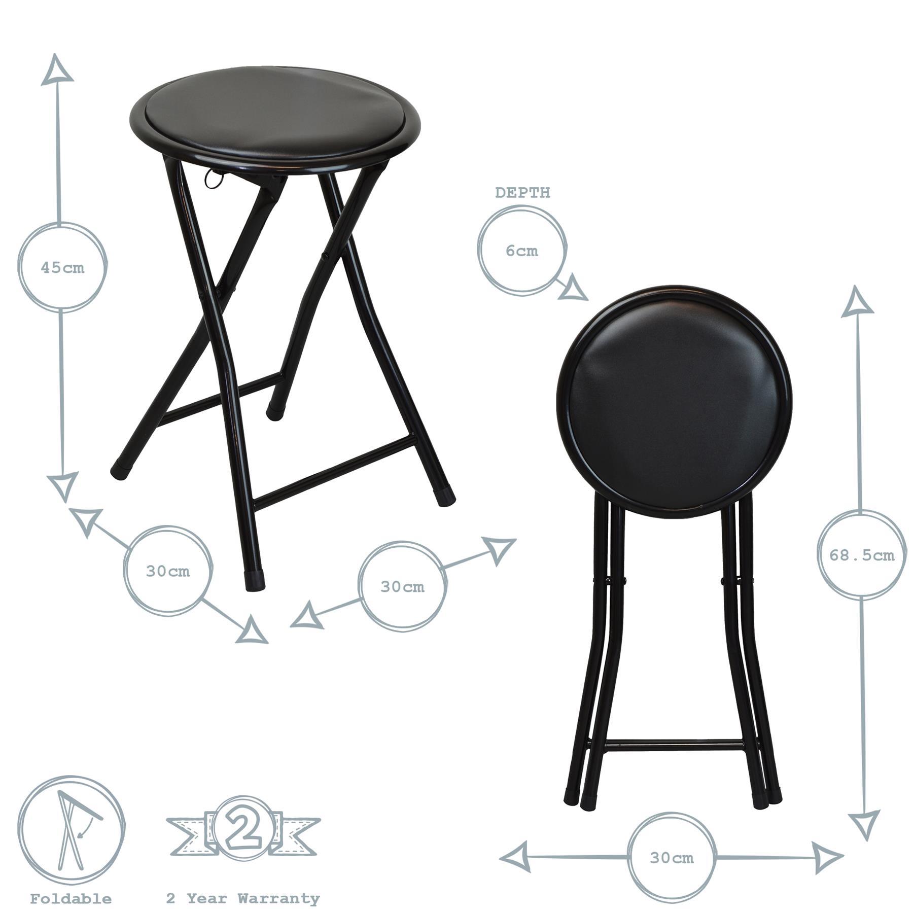 Black Padded Folding Stool