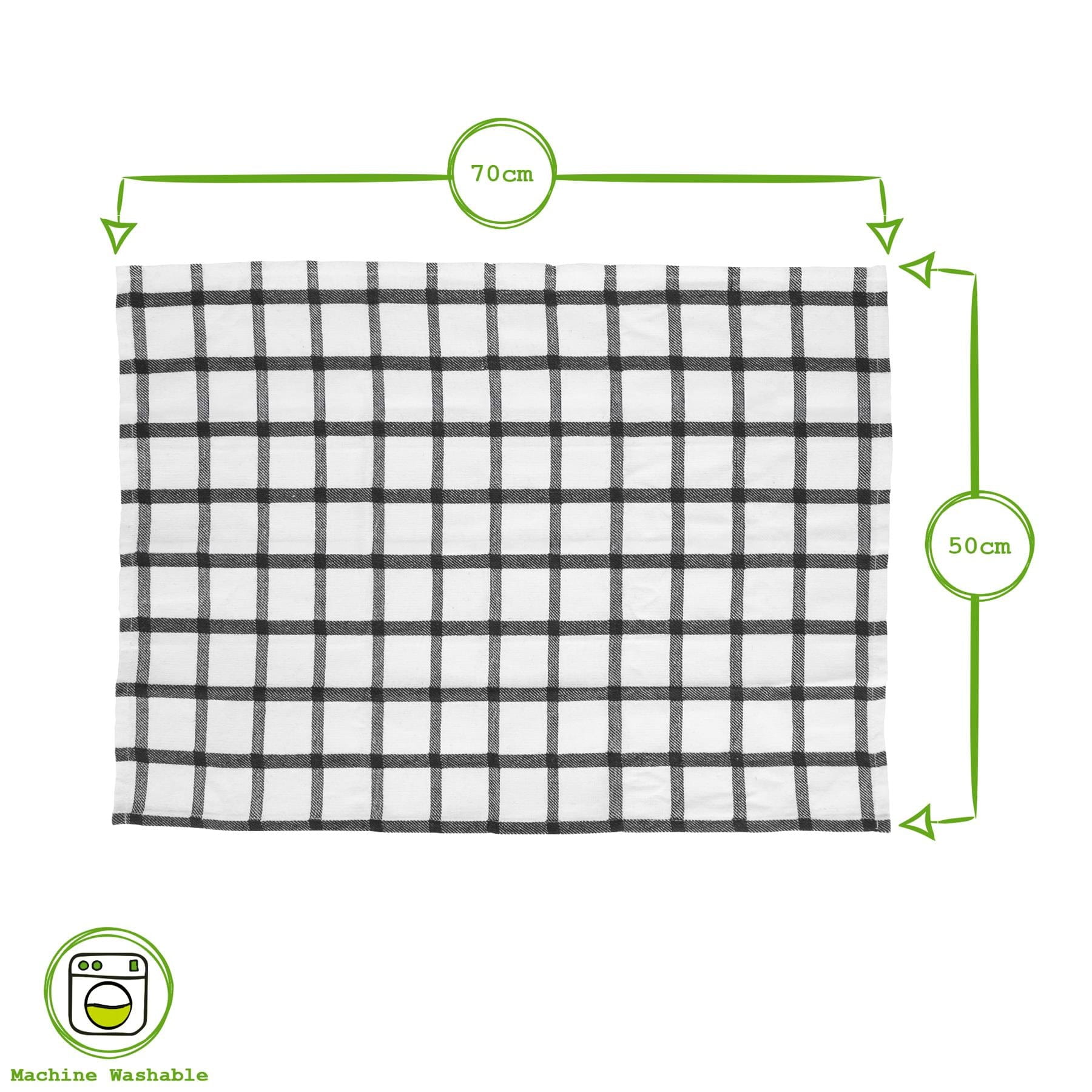 5pc Cotton Tea Towel Set - 70cm x 50cm