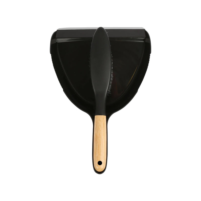 Bamboo Dustpan & Brush Set - 22.5cm - Black - By Ultra Clean
