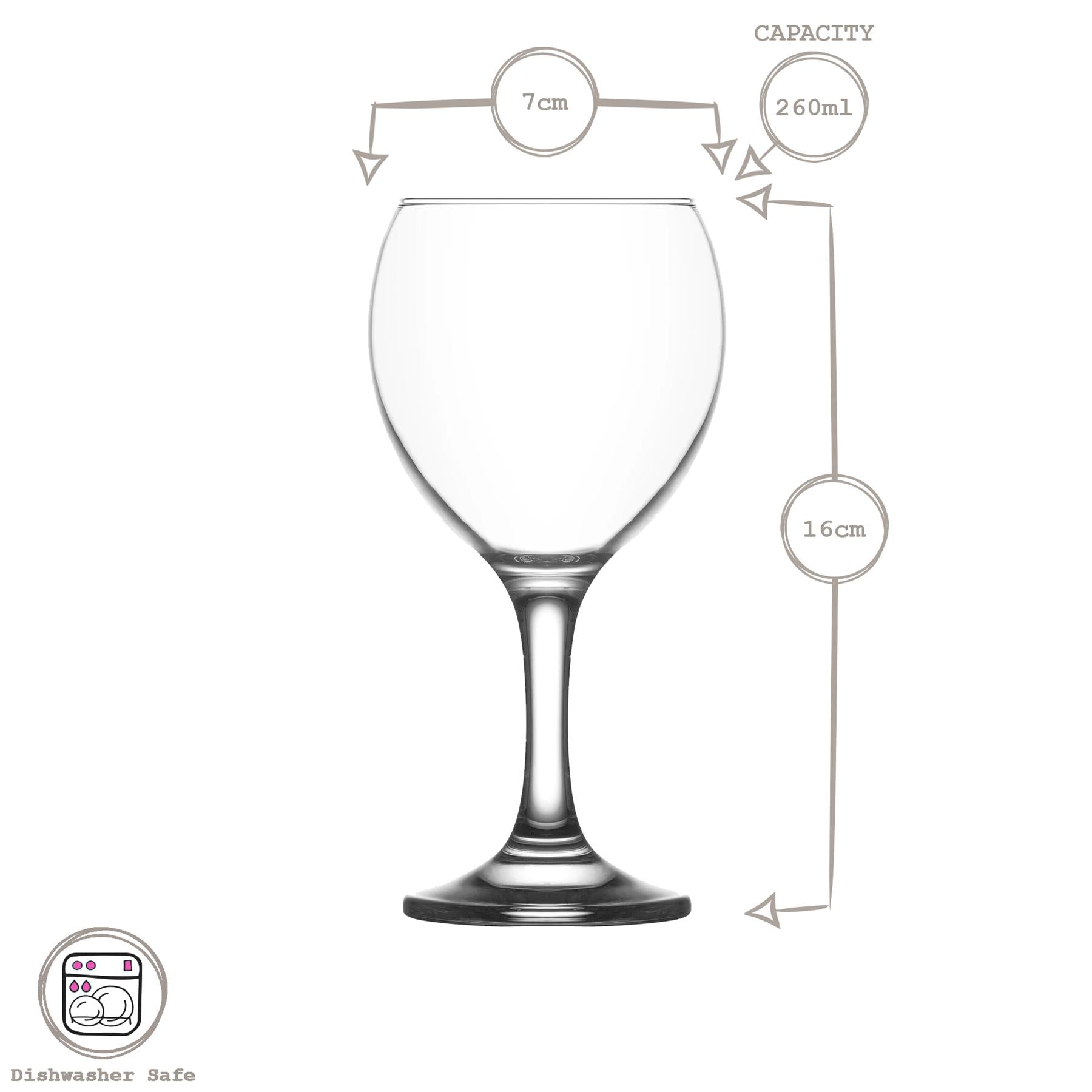 260ml Multicoloured Misket Red Wine Glasses - Pack of Six