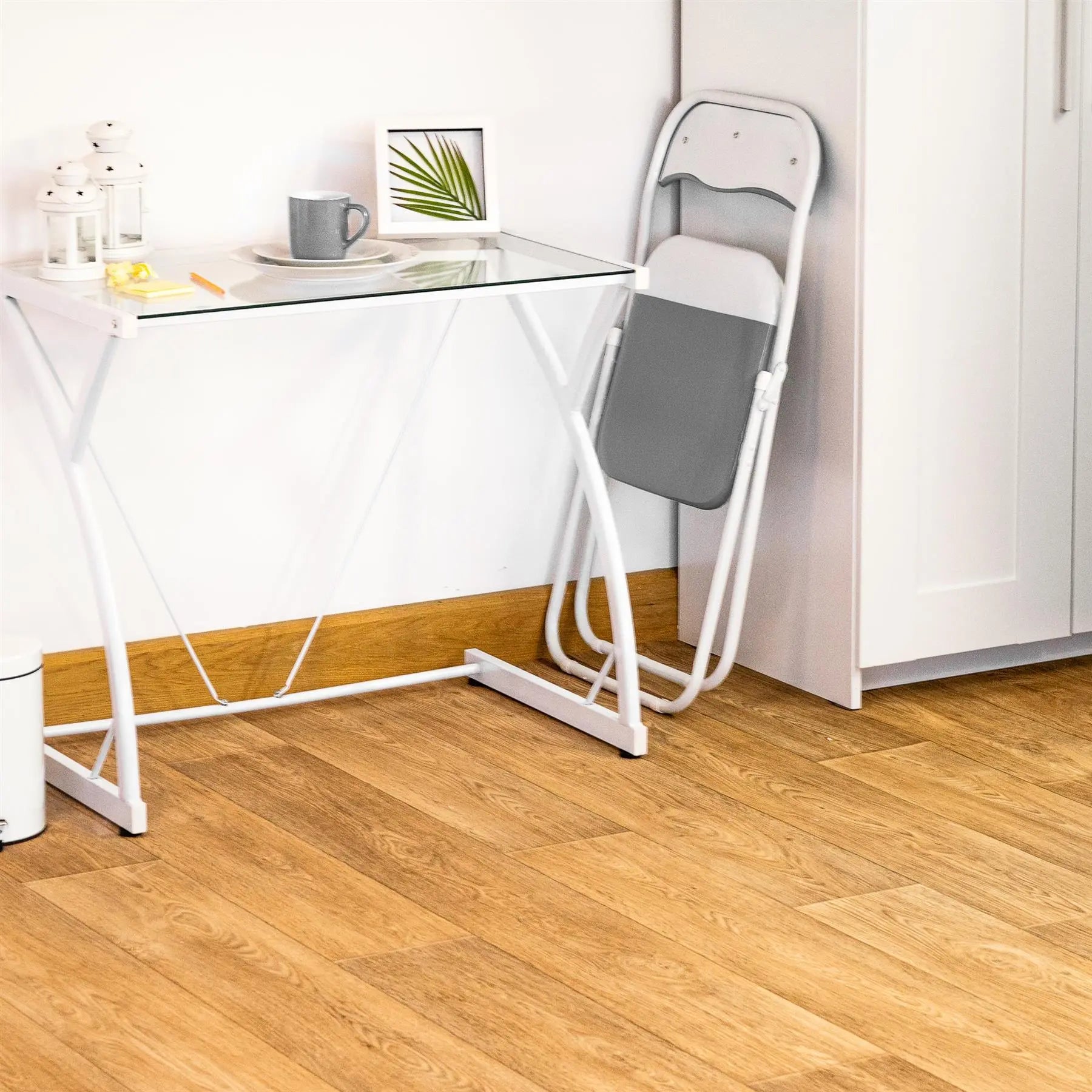 Grey Wave Padded Folding Chair