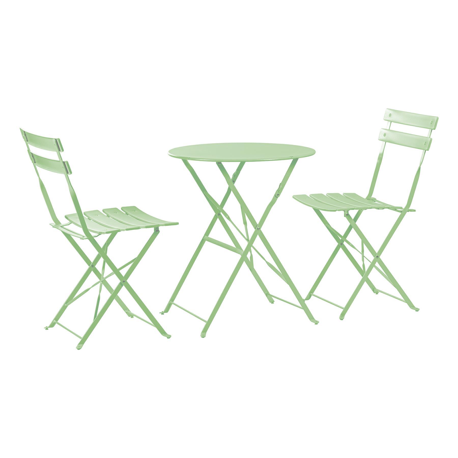 Sage Green Two-Seater Round Bistro Set