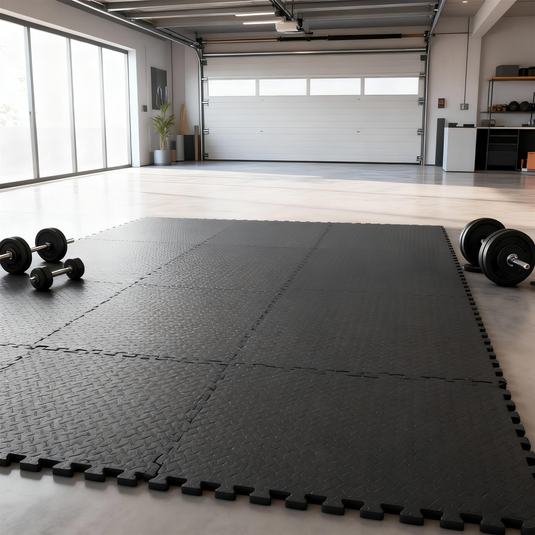 Thick Interlocking Gym Flooring Mats - 60 x 60cm - Pack of 4