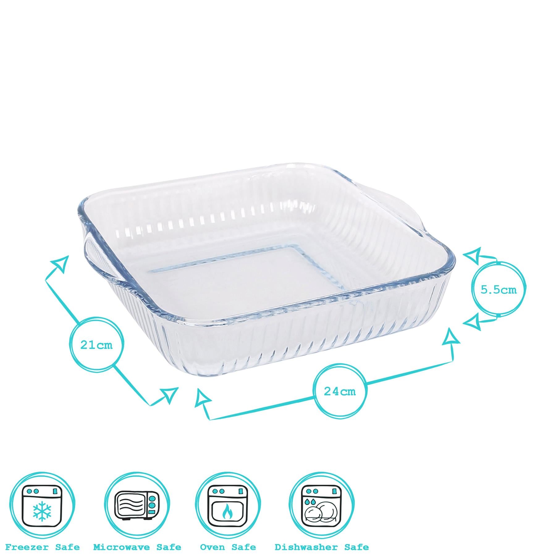 Optical Square Glass Oven Dish - 30cm x 27.5cm