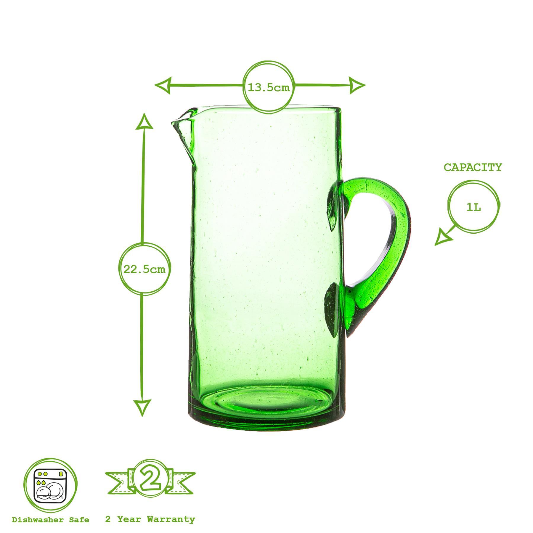 1L Jebel Green Recycled Glass Jug