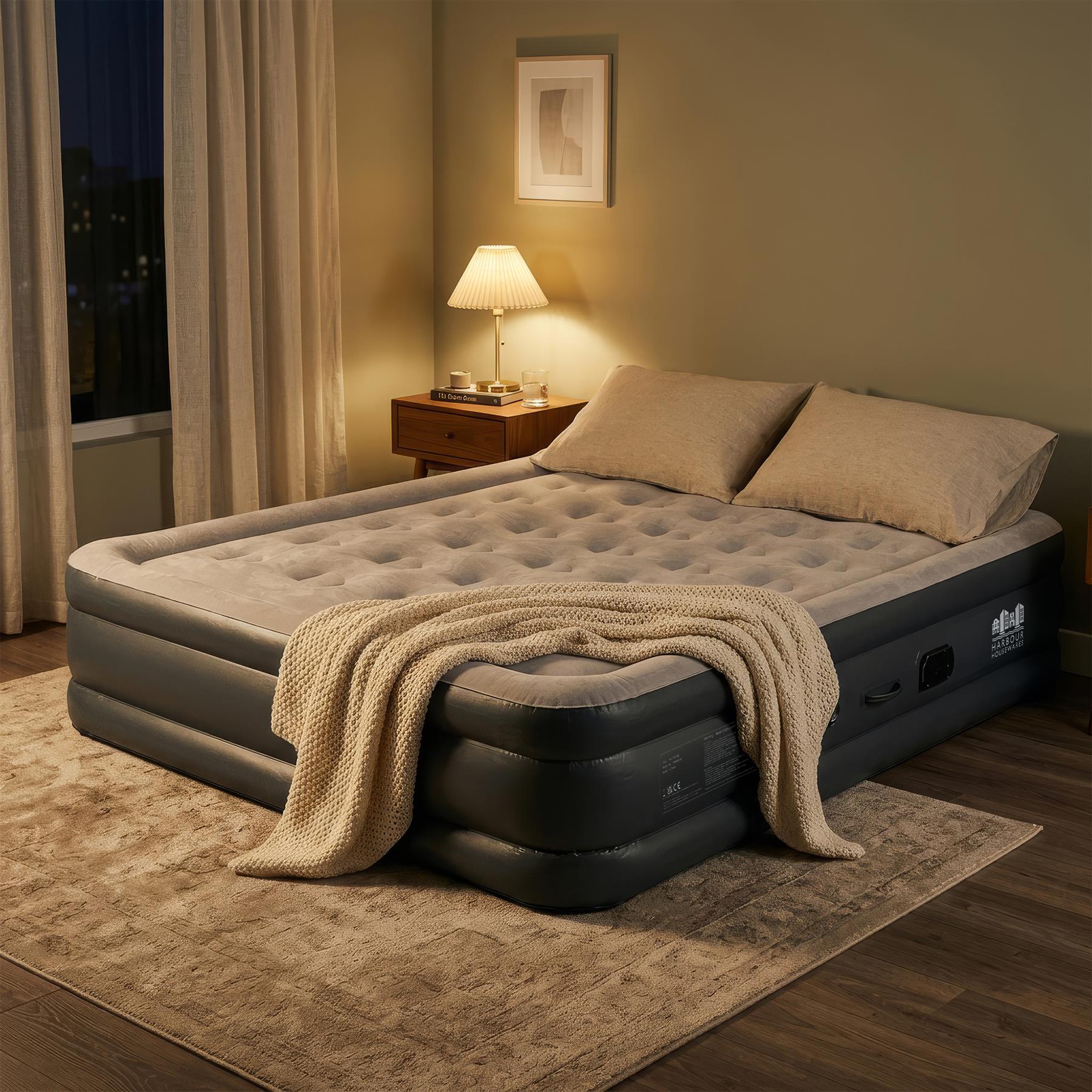 King Airbed with Removable Electric Pump - Black/Grey