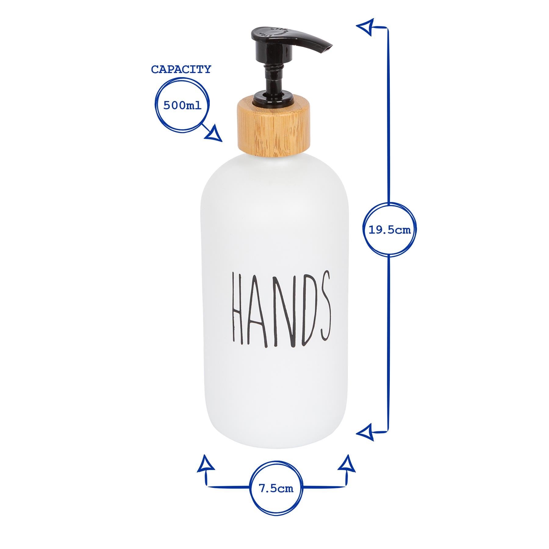 500ml White Glass Hand Soap Dispenser