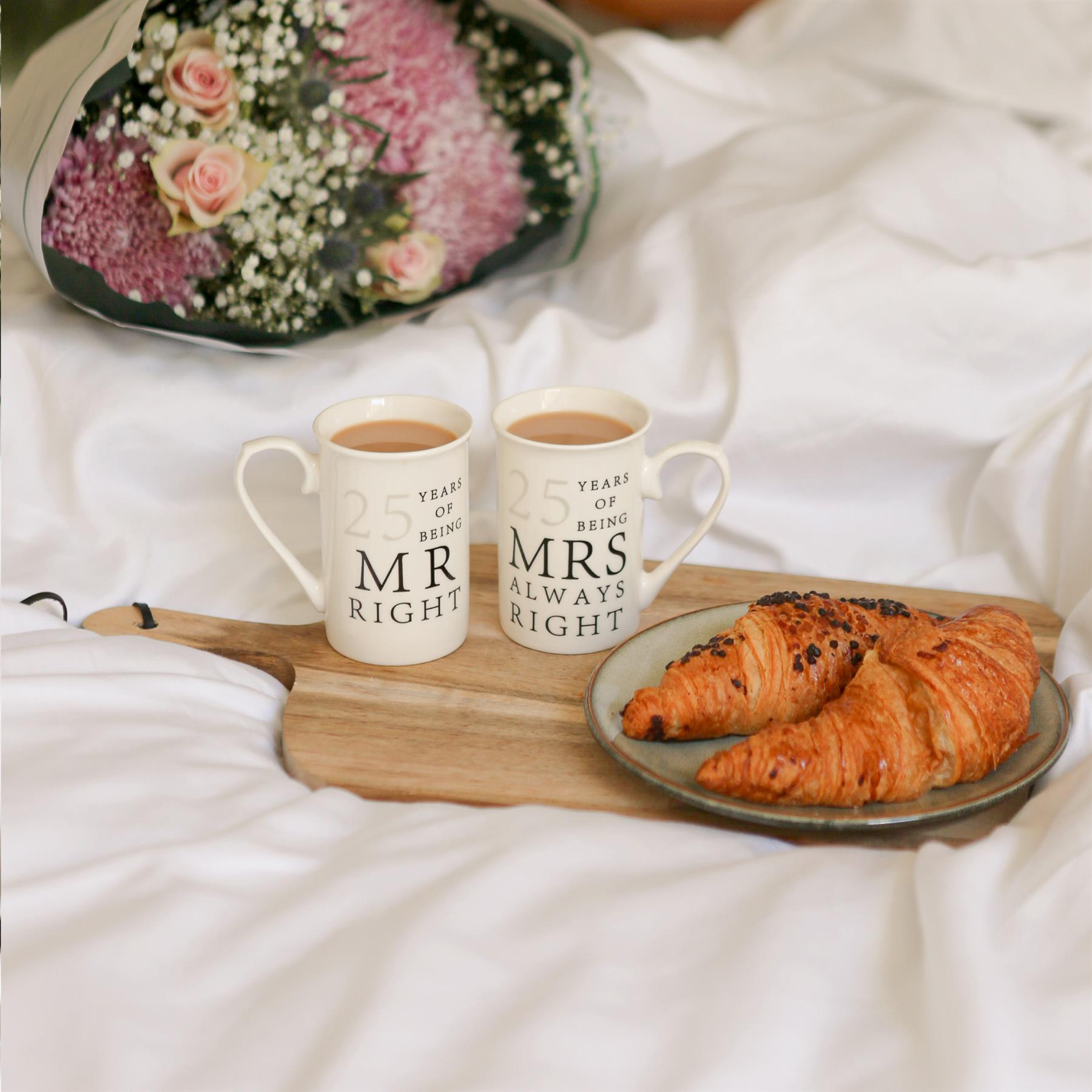 25th Anniversary New Bone China Mug Set - 300ml