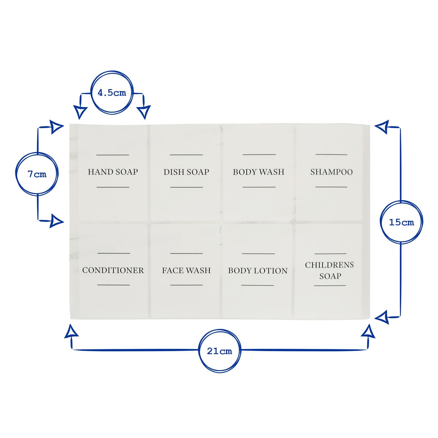 24pc White Soap Dispenser Labels Set - Pack of Three