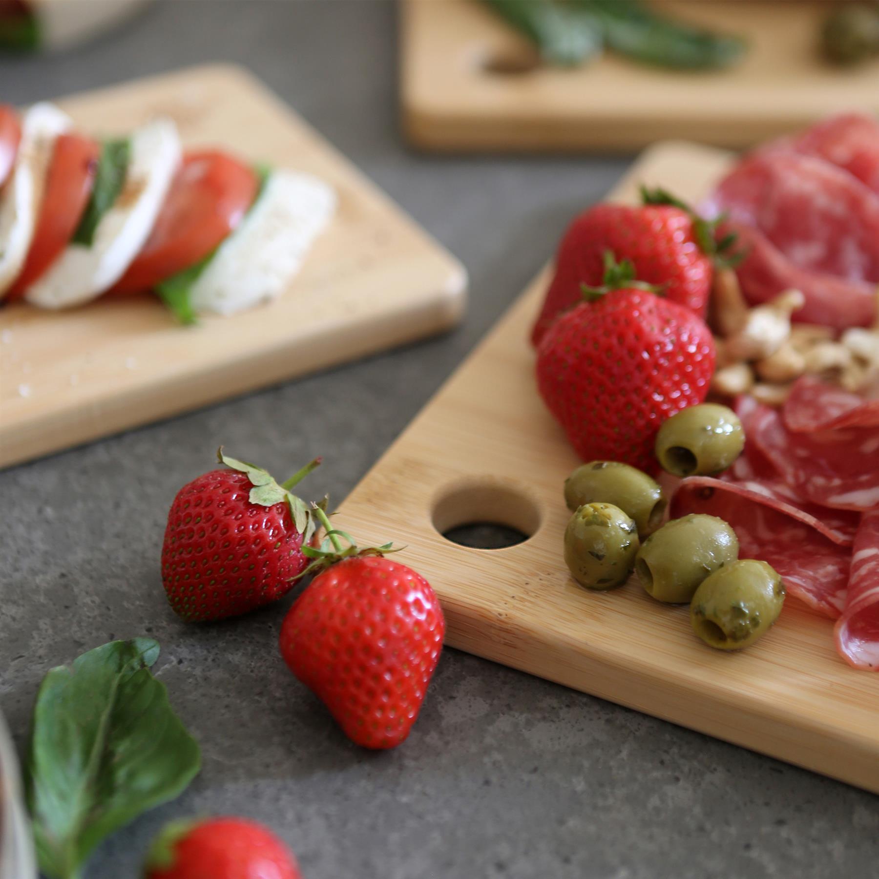 3 Piece Bamboo Chopping Board Set