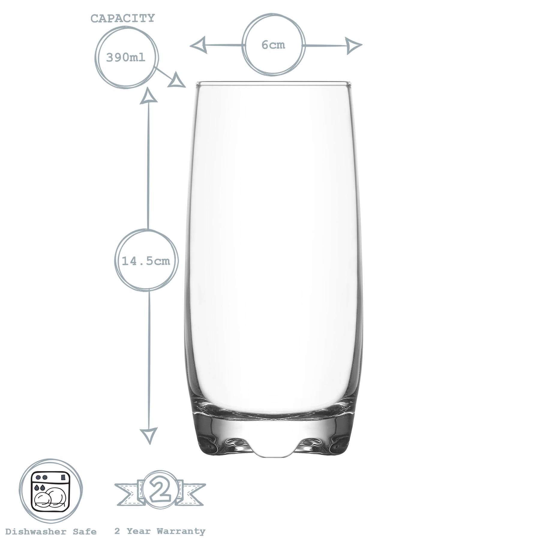 390ml Coloured Adora Premium Highball Glasses - Pack of Six