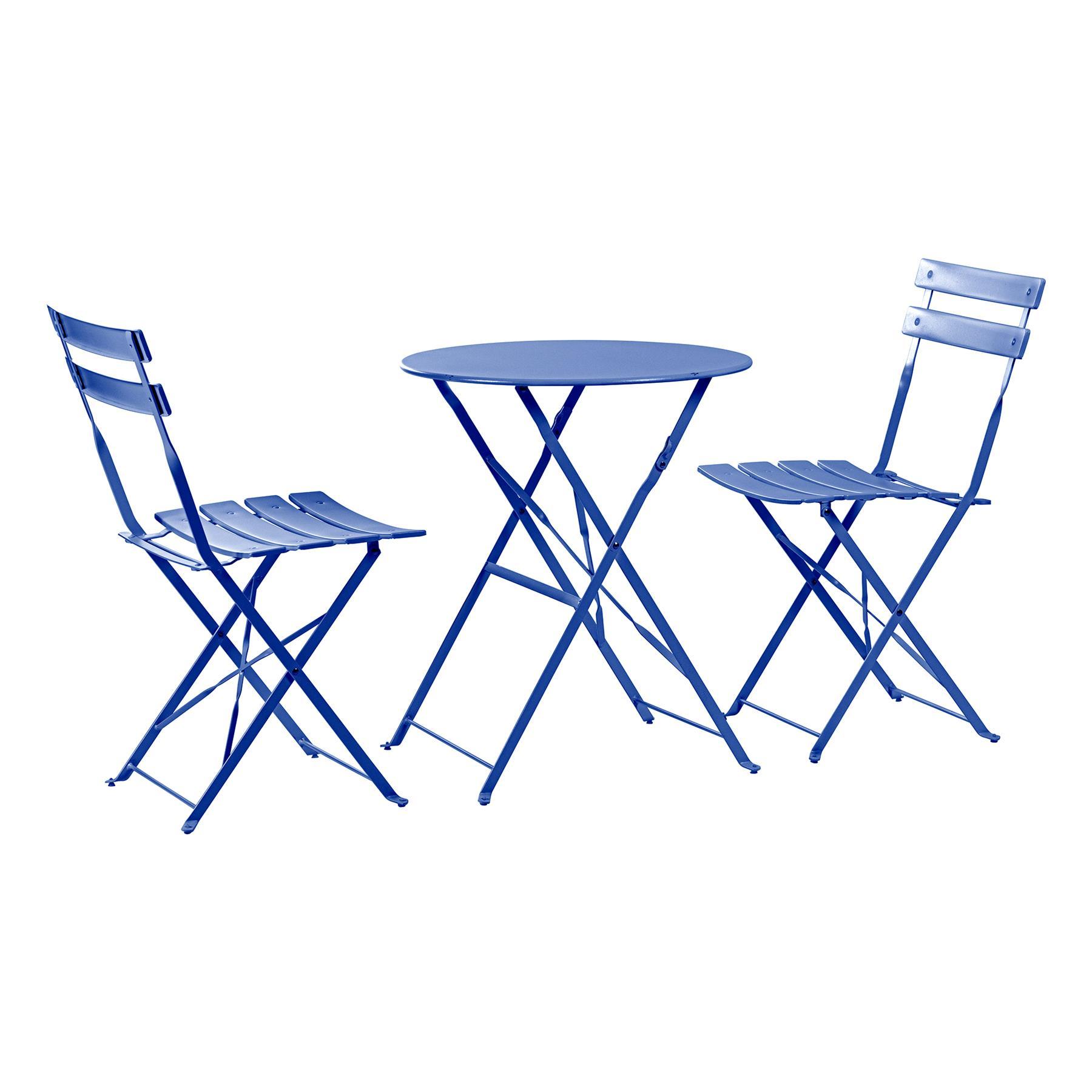 Navy Two-Seater Round Bistro Set