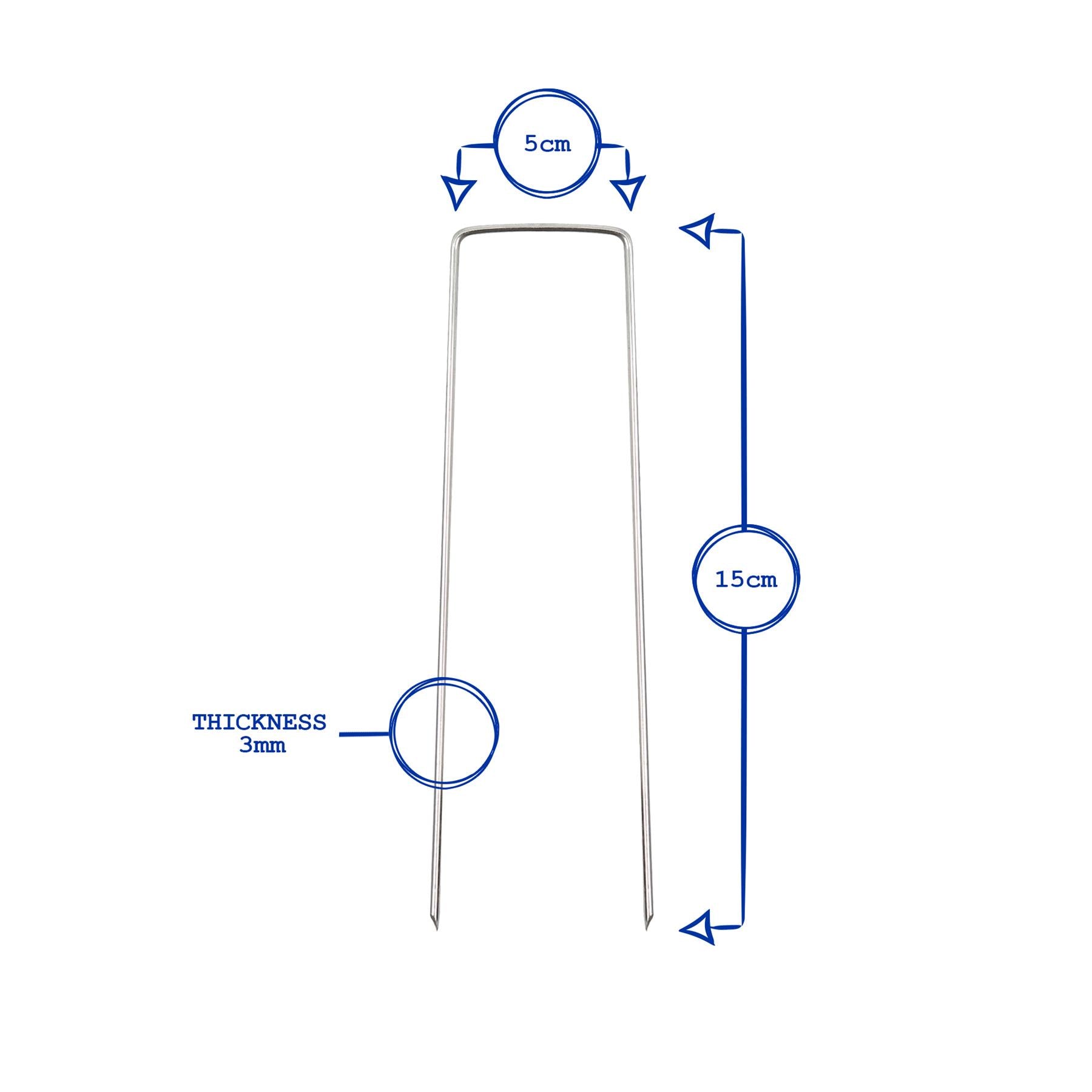 U-Shaped Weed Control Membrane Pegs - 6" (150mm)