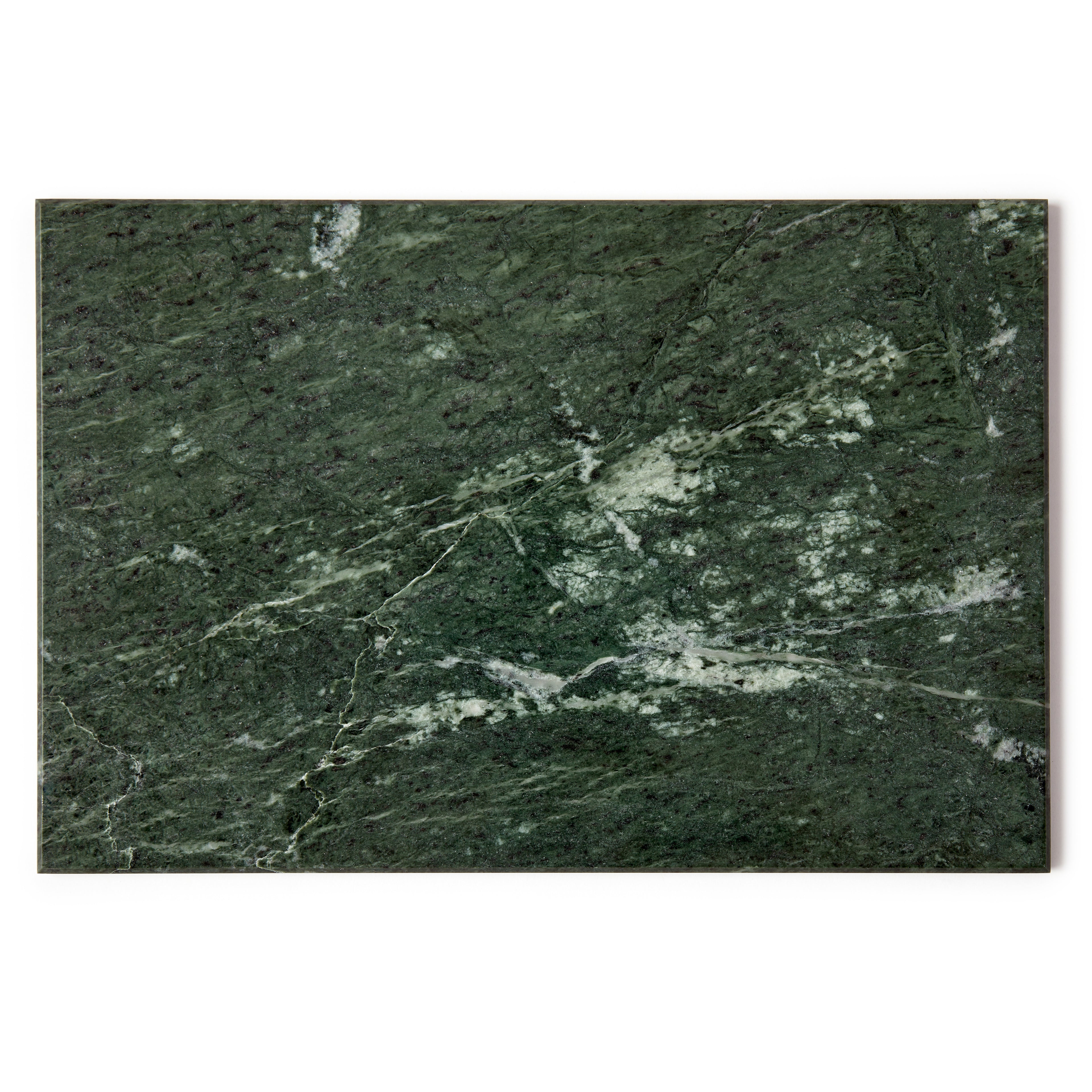 12pc Rectangle Marble Placemats & Square Coasters Set - 30cm x 20cm - Green