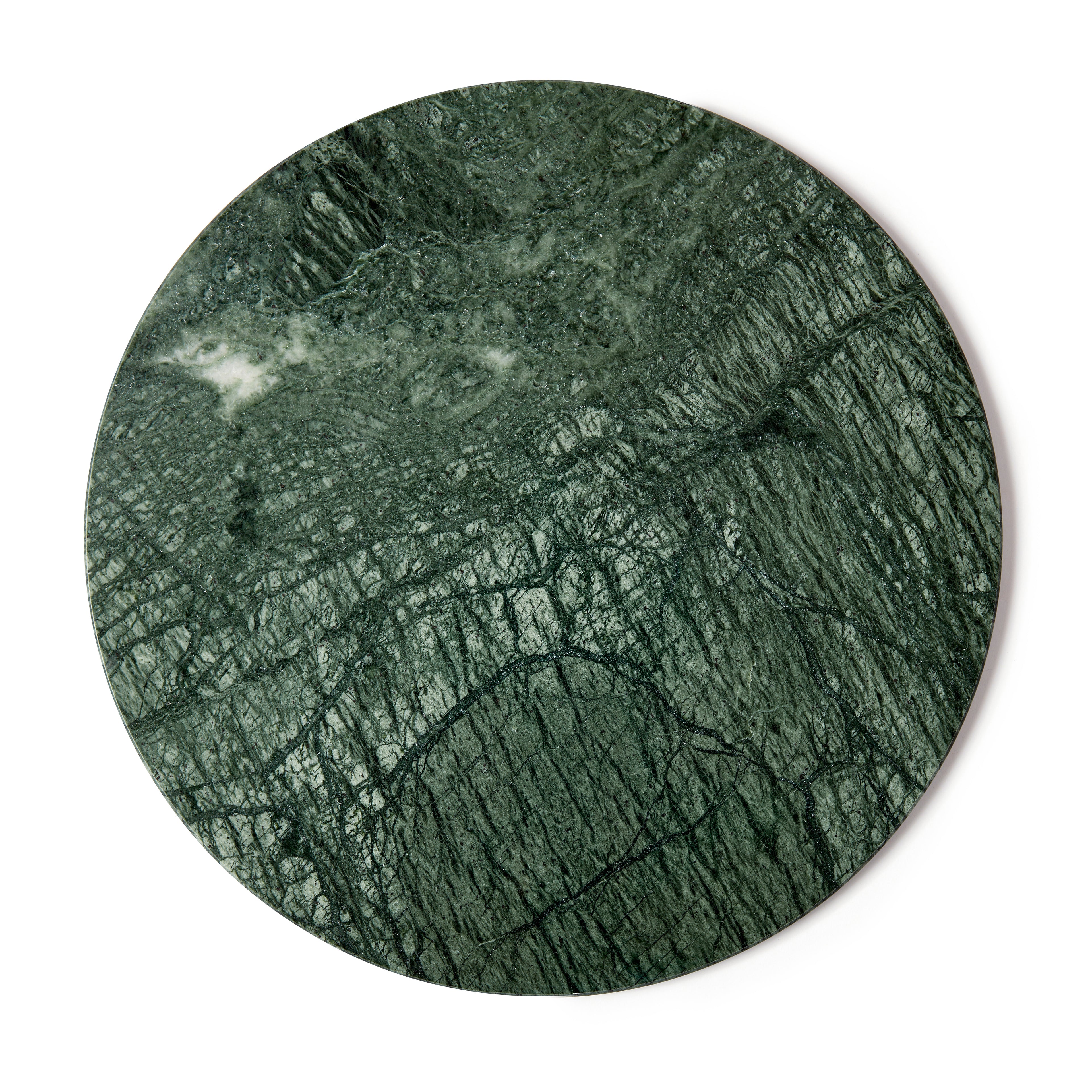 12pc Round Marble Placemats & Round Coasters Set - 30cm - Green