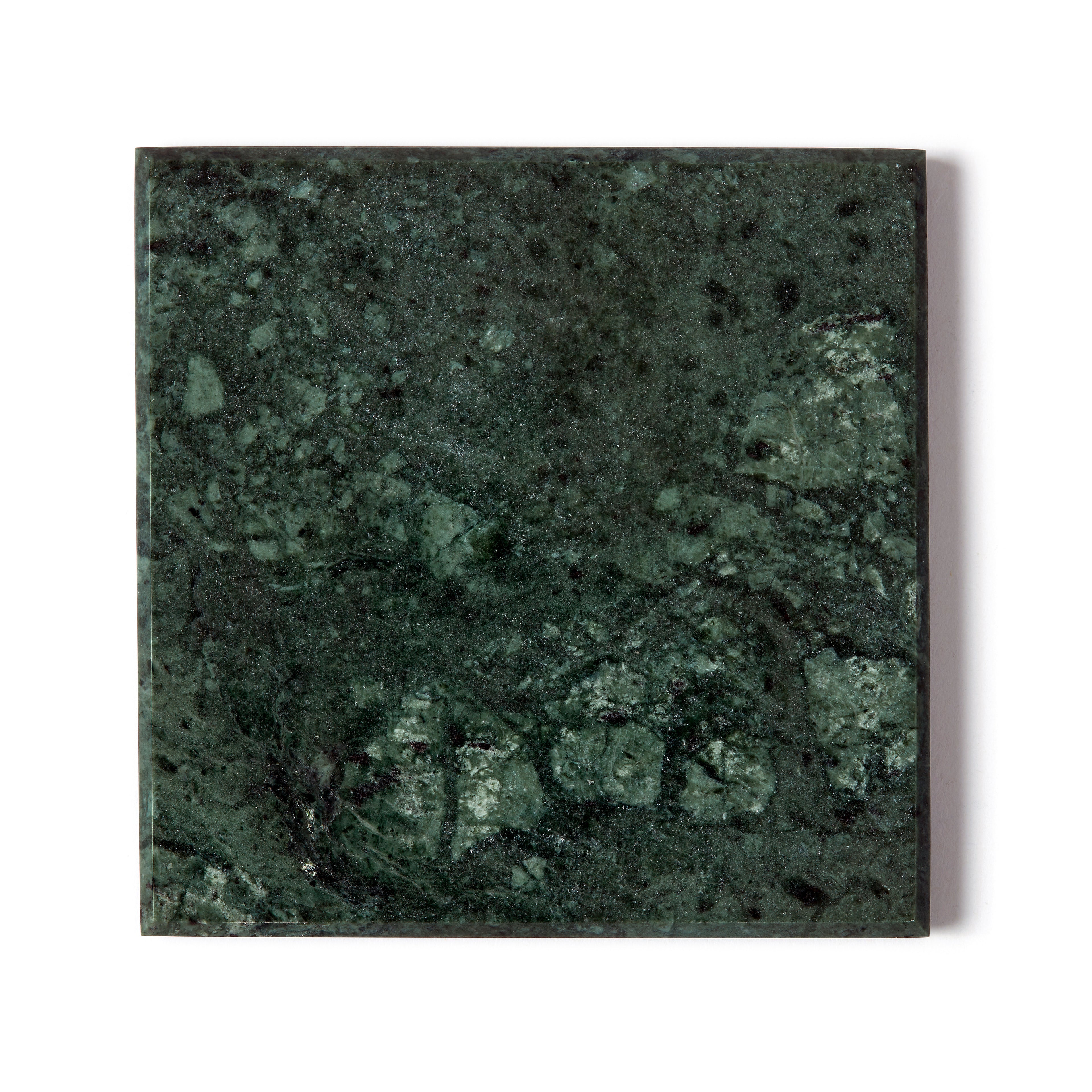 12pc Round Marble Placemats & Square Coasters Set - 30cm - Green