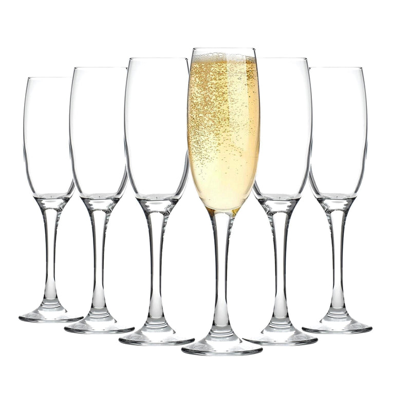 220ml Venue Glass Champagne Flutes - Pack of Six  - By LAV