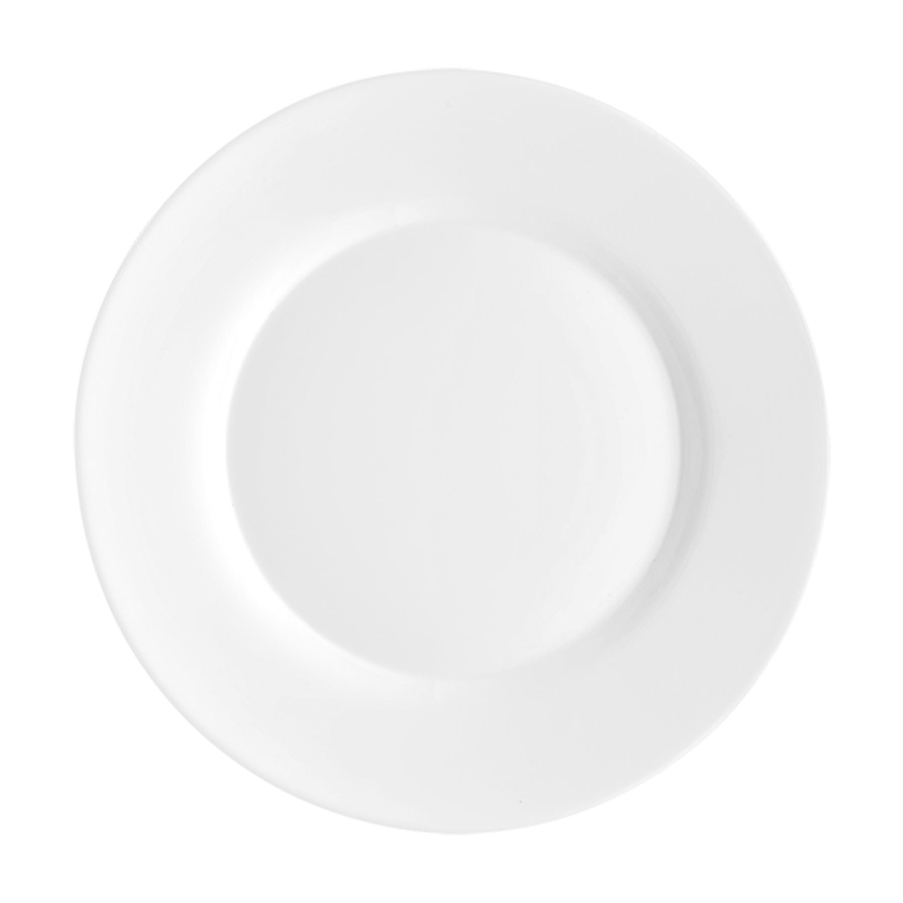 25cm White Toledo Glass Dinner Plates - Pack of Six