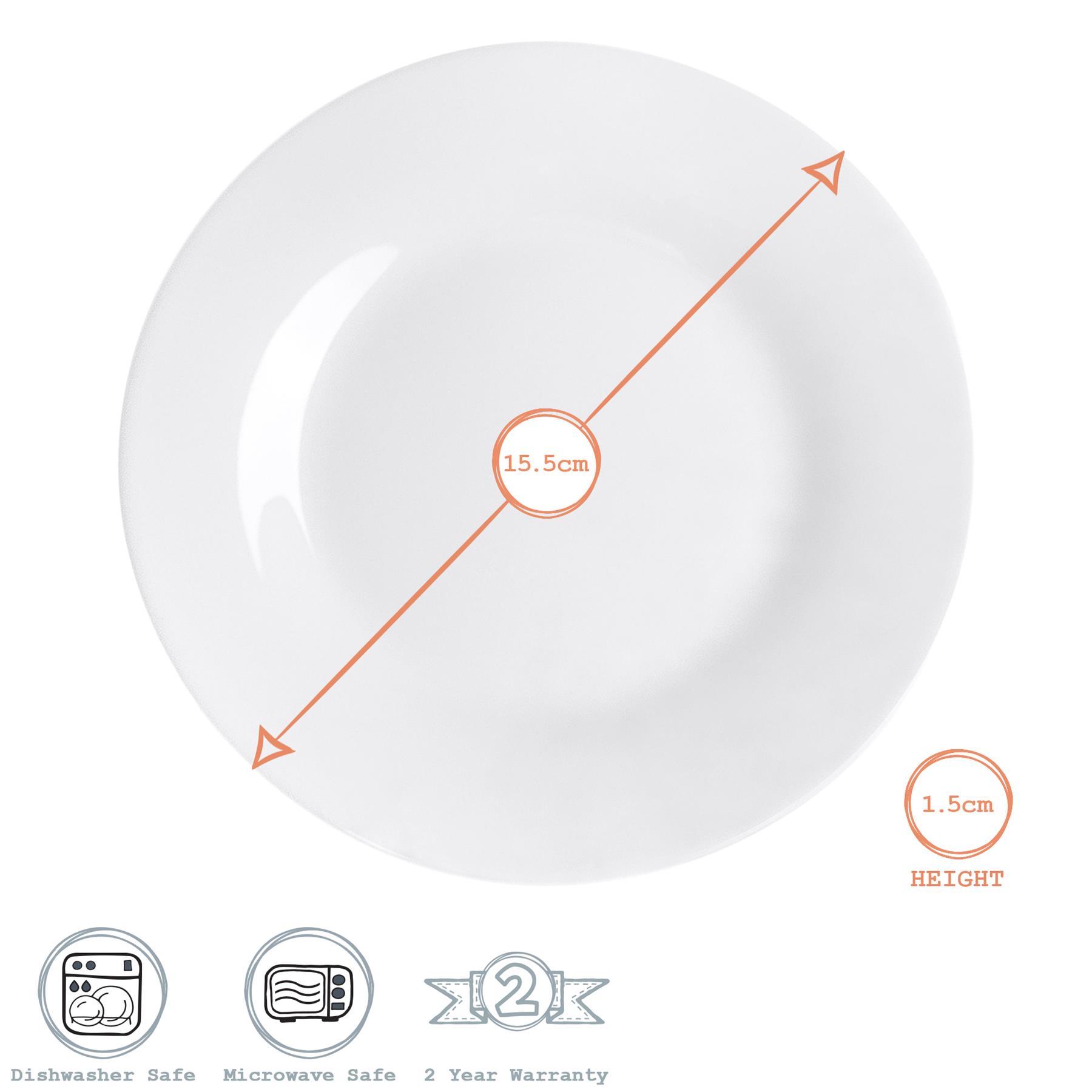 15.5cm White China Side Plates - Pack of Six