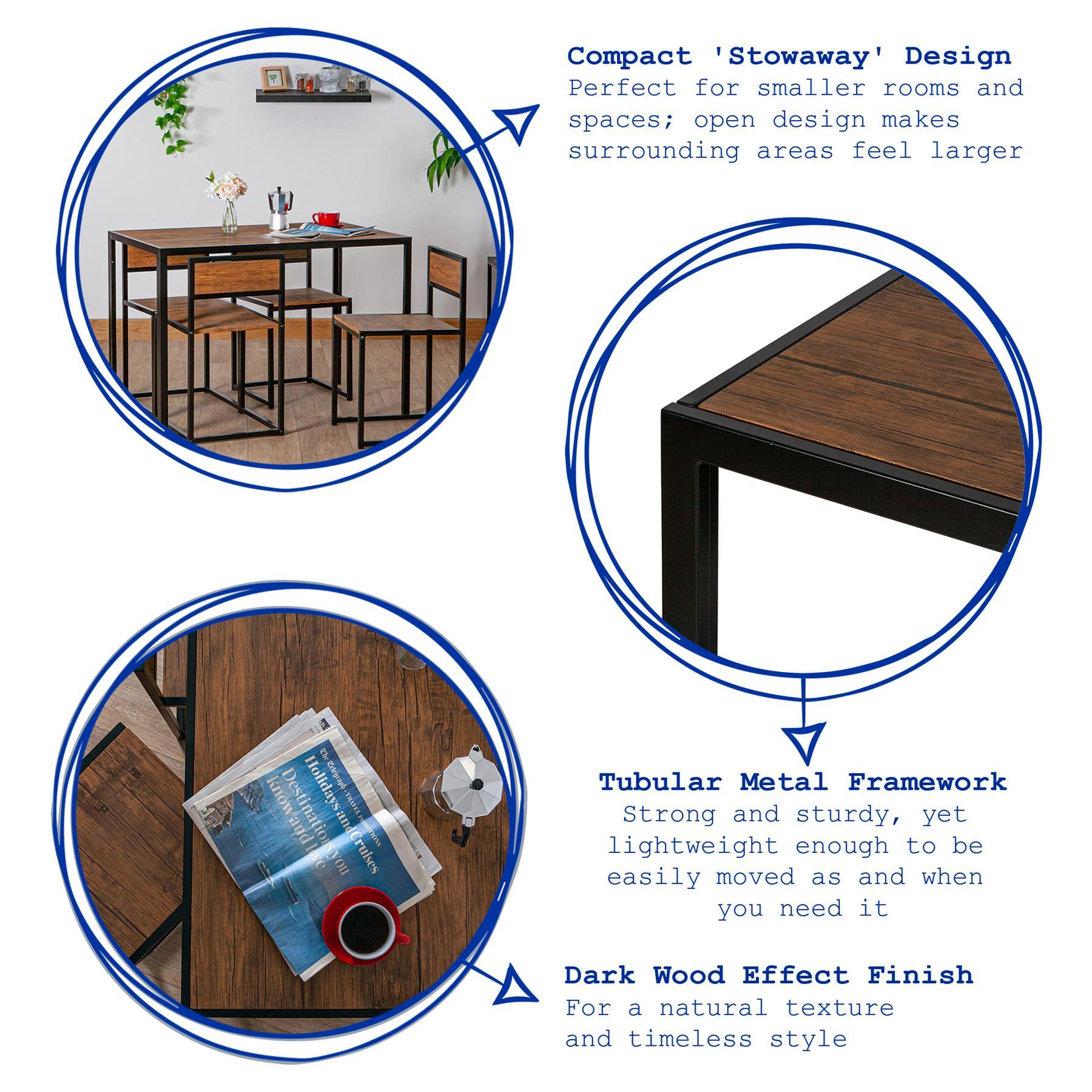 Two-Seater Brown Breakfast Bar Set
