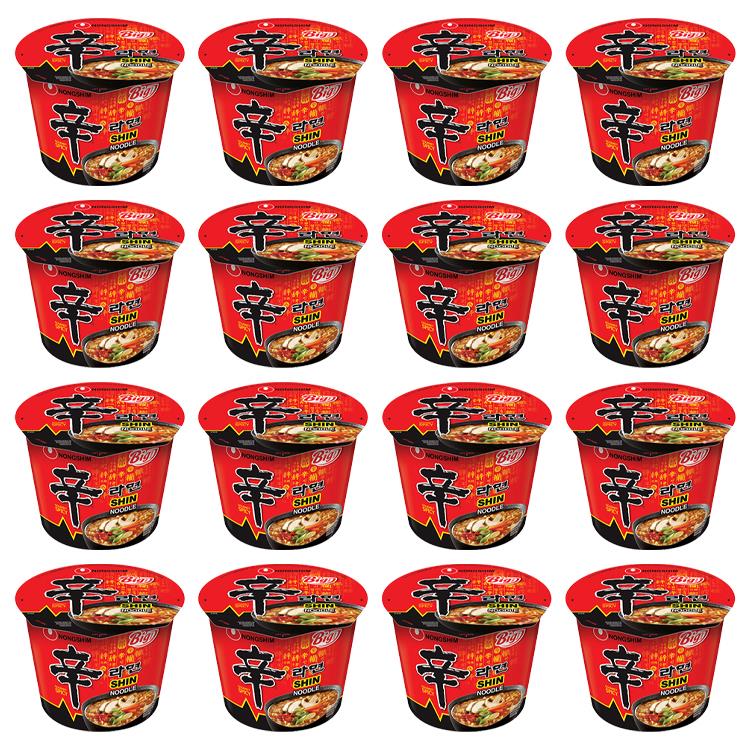 Shin Ramyun 114g Big Bowl Instant Noodles - Pack of 16 - By Nongshim