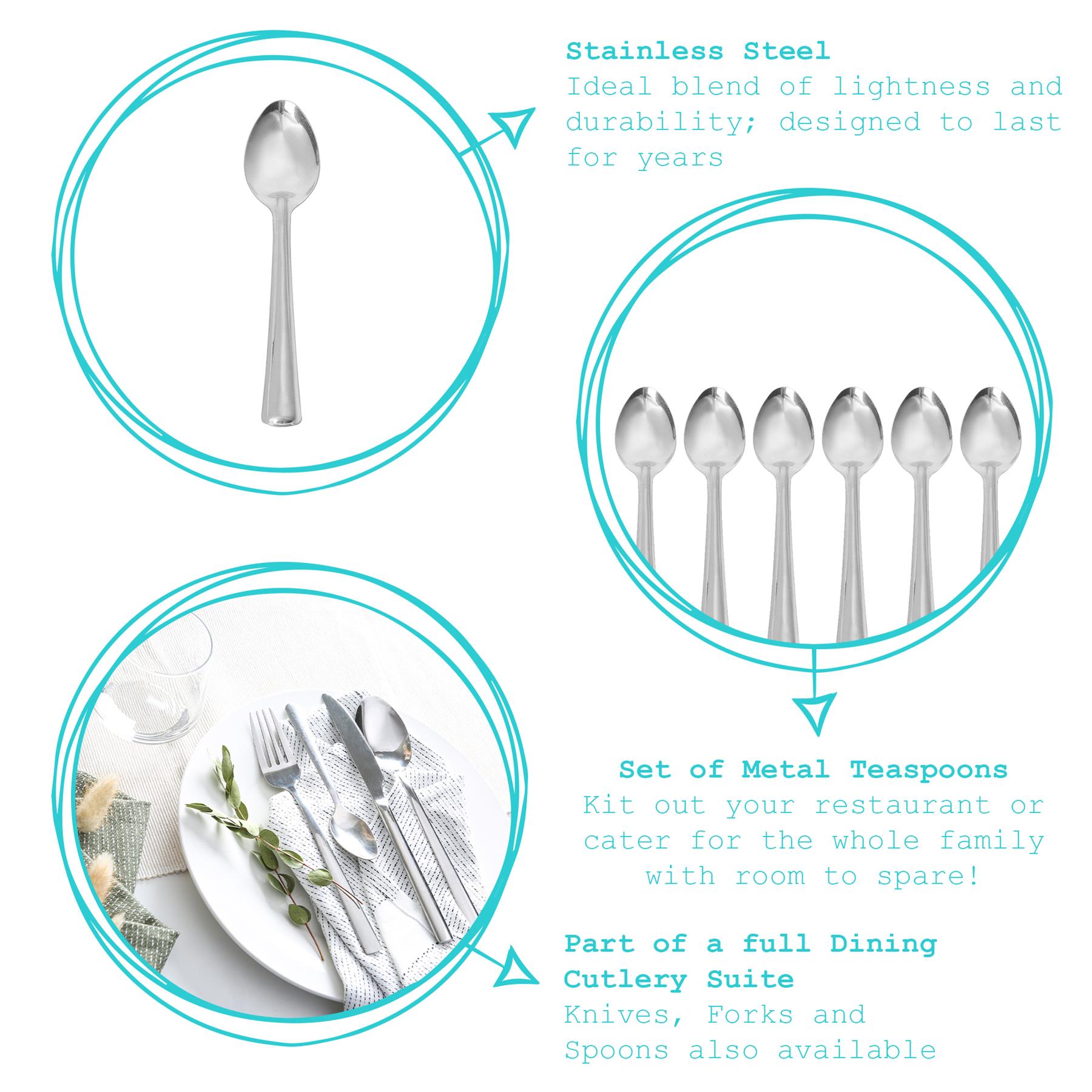 Stainless Steel Teaspoons - Pack of 6