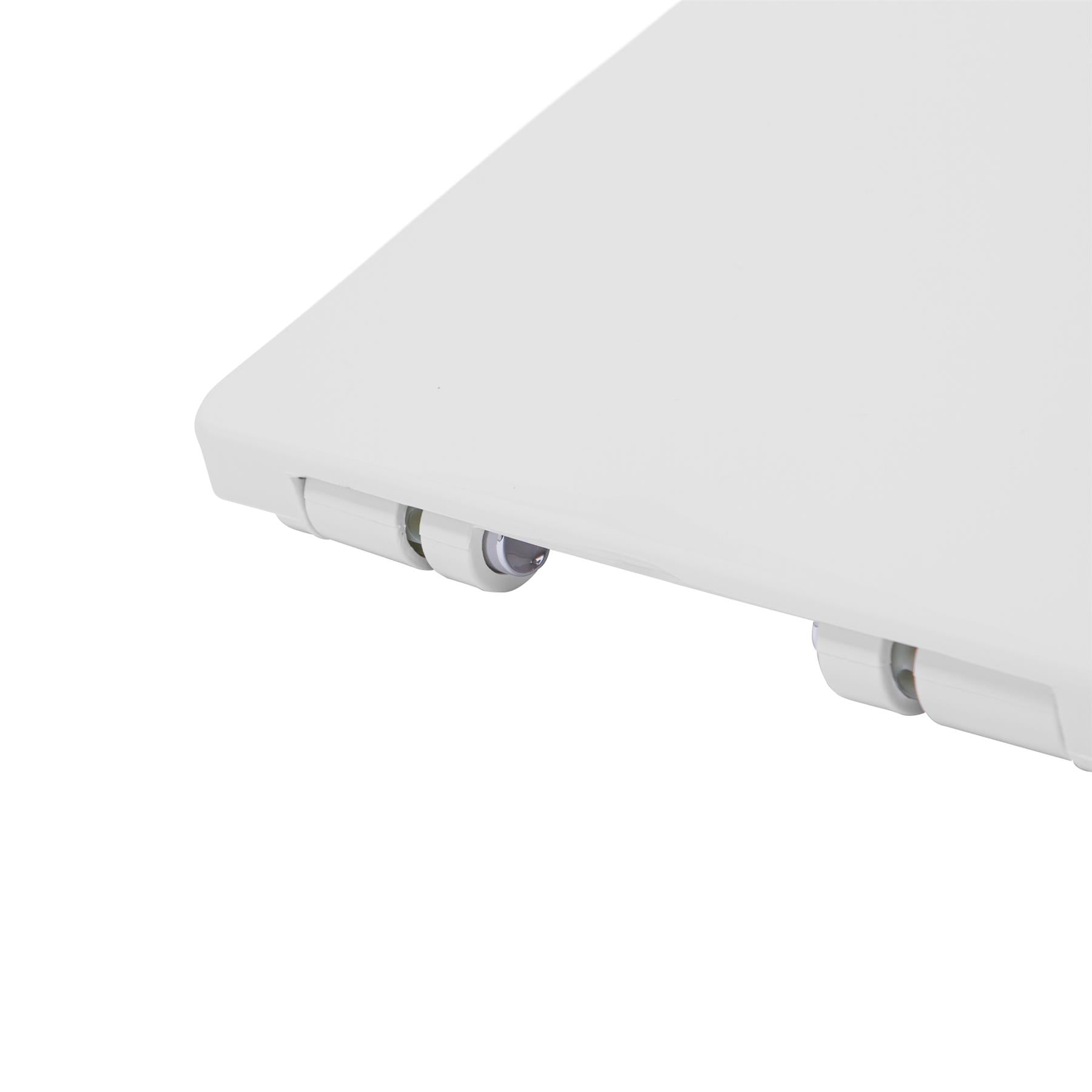 White Square Antibacterial Soft Close Standard Toilet Seat