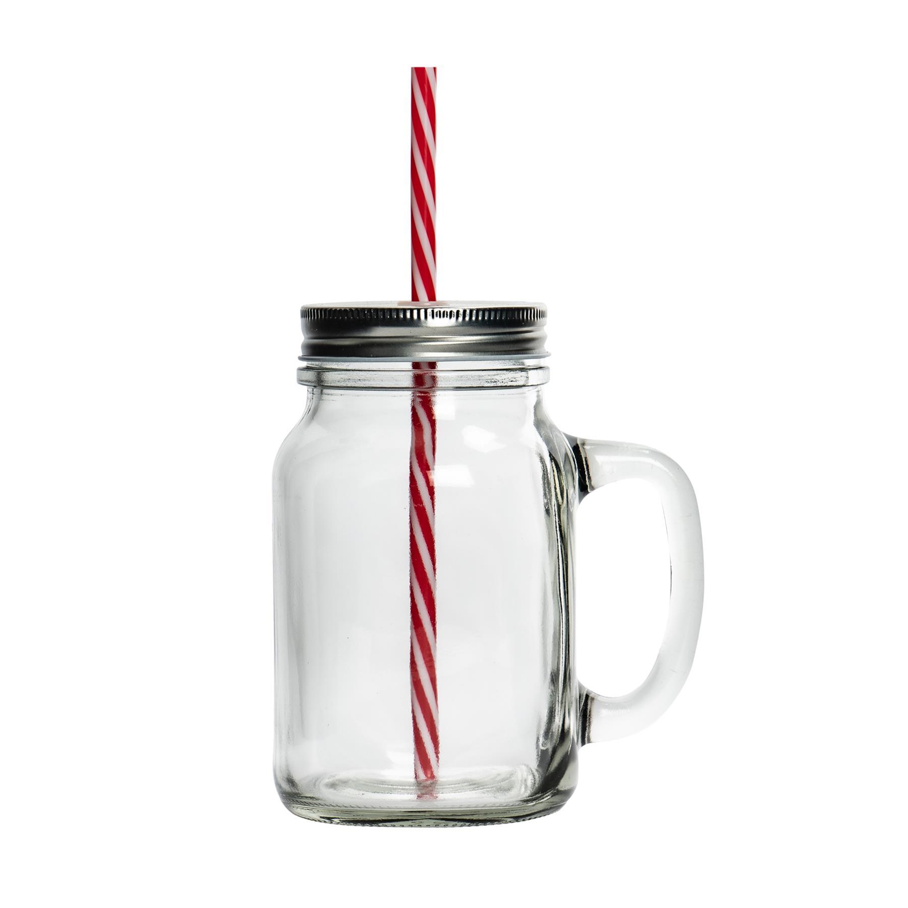 620ml Mason Drinking Jar Glasses with Straws - Pack of Four