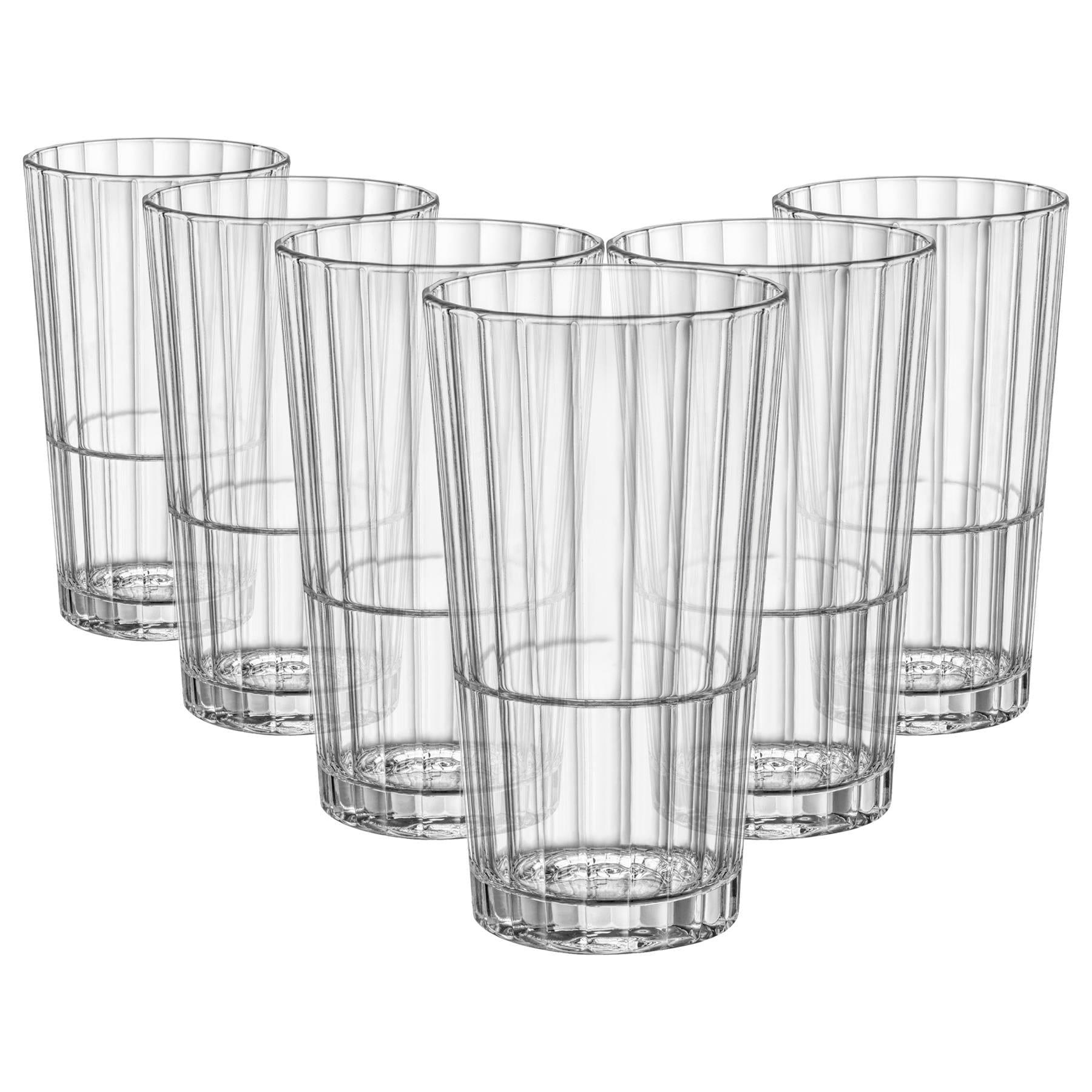 395ml Oxford Bar Stacking Highball Glasses - Pack of Six - By Bormioli Rocco