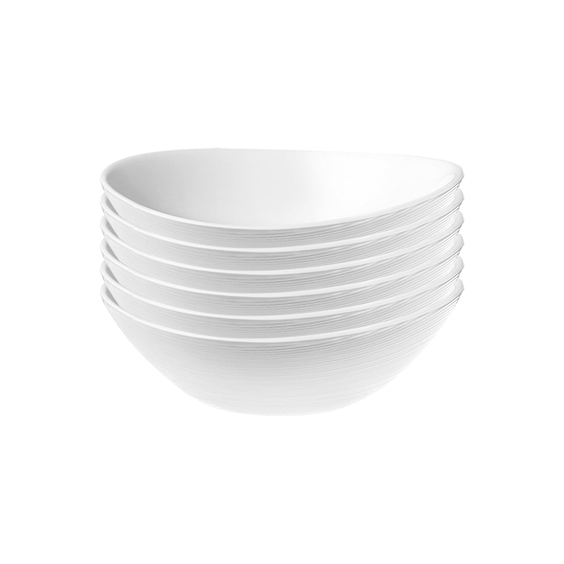 15cm White Prometeo Glass Cereal Bowls - Pack of Six