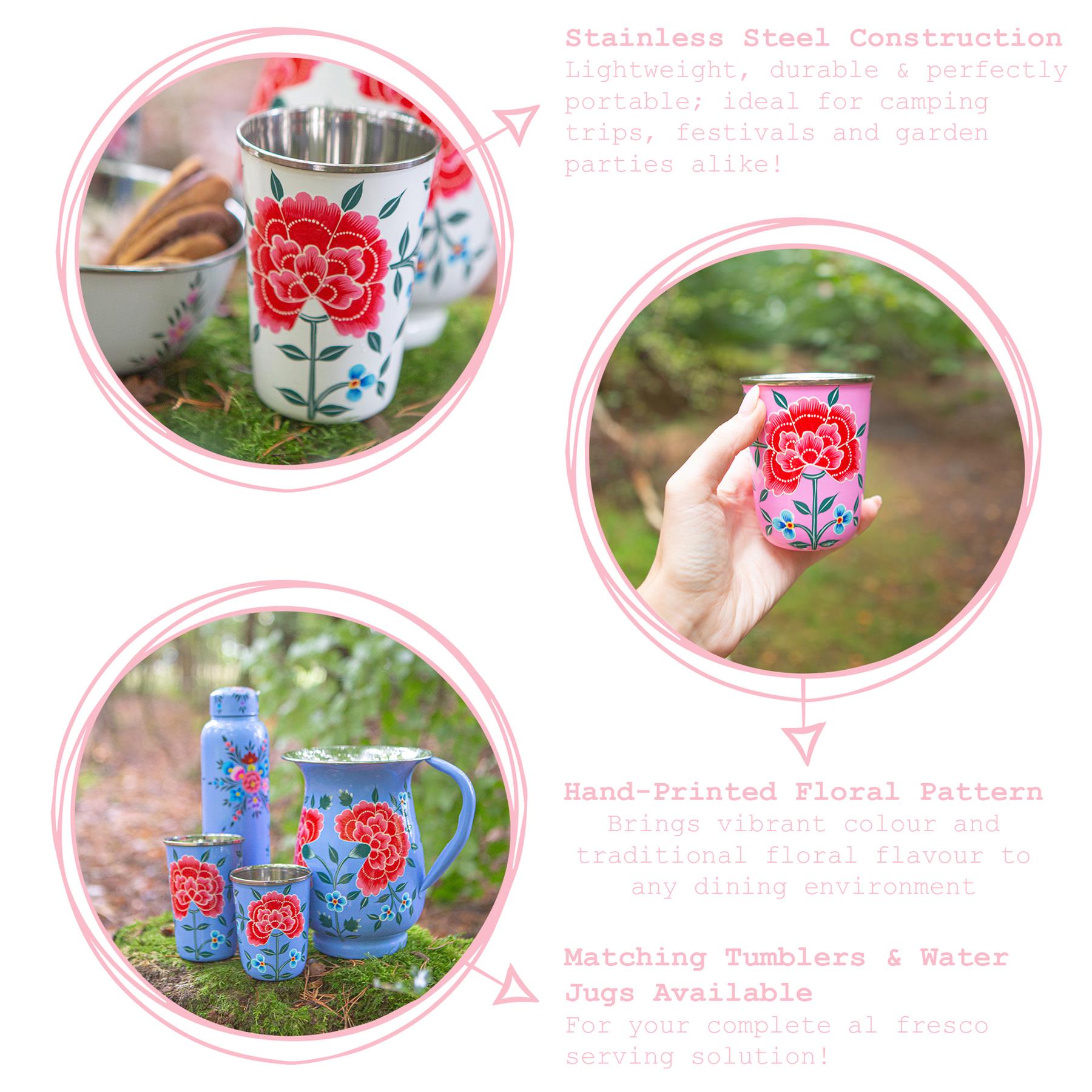 Peony 300ml Hand-Painted Picnic Cup