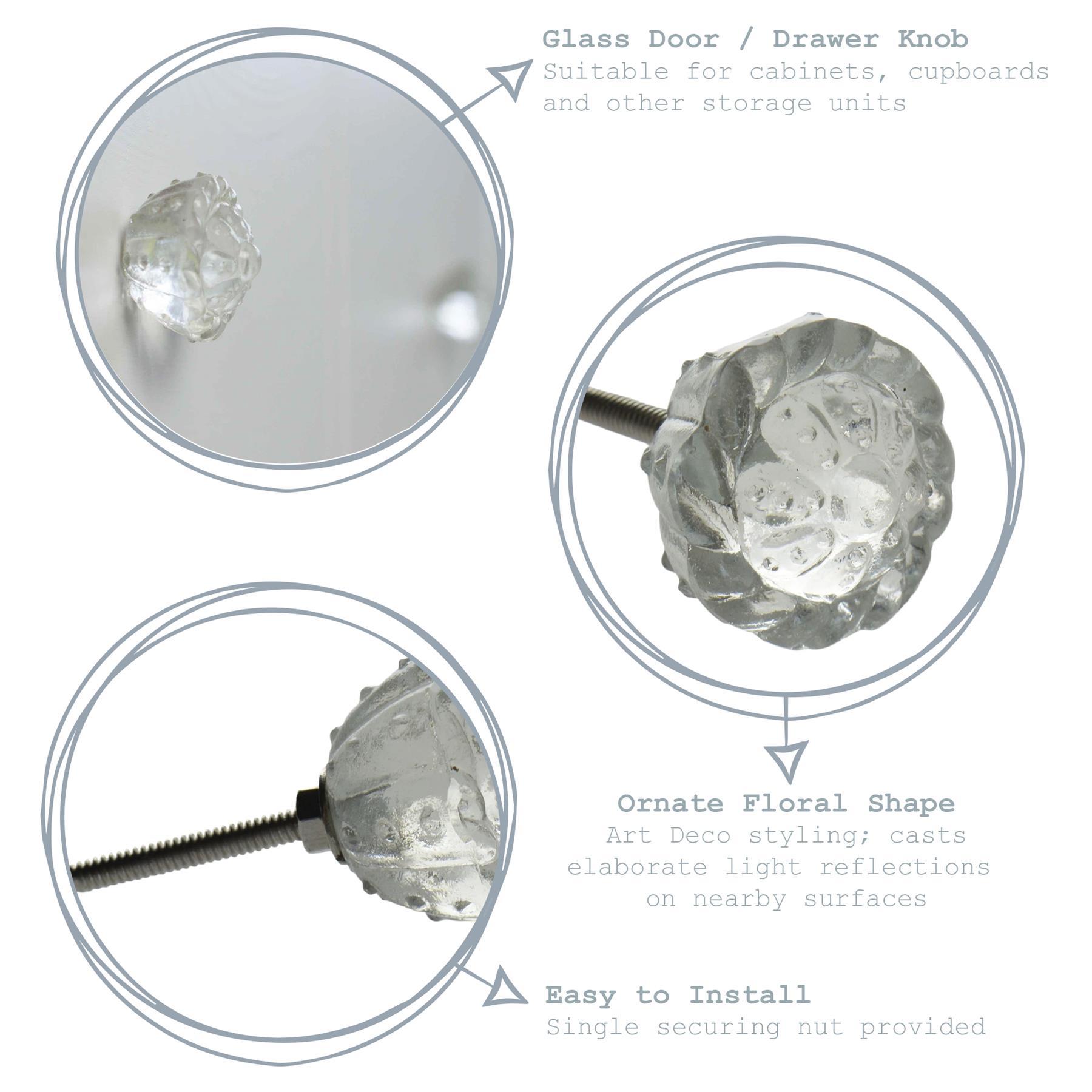 Flower Glass Door Knob