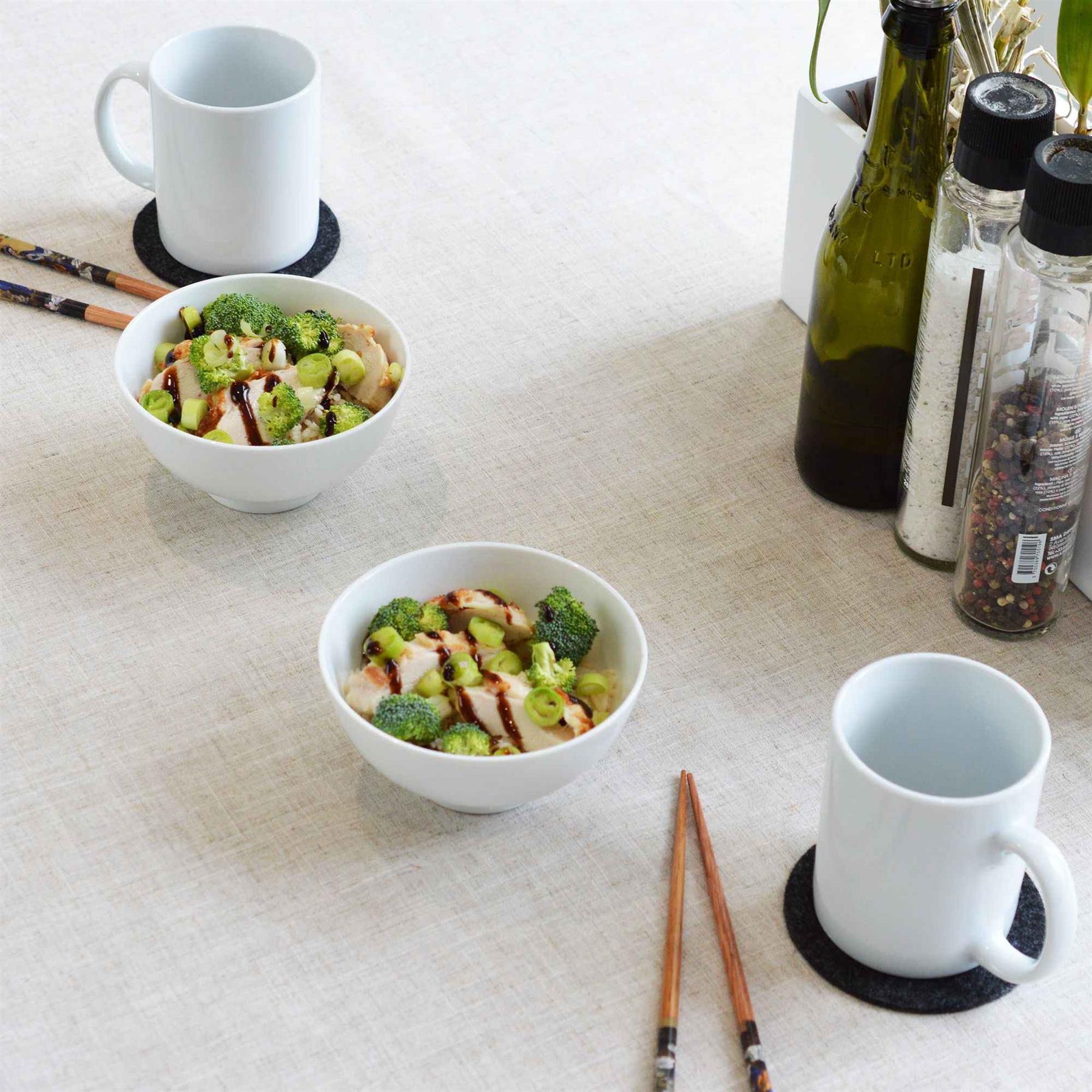 285ml White China Coffee Mugs - Pack of Six