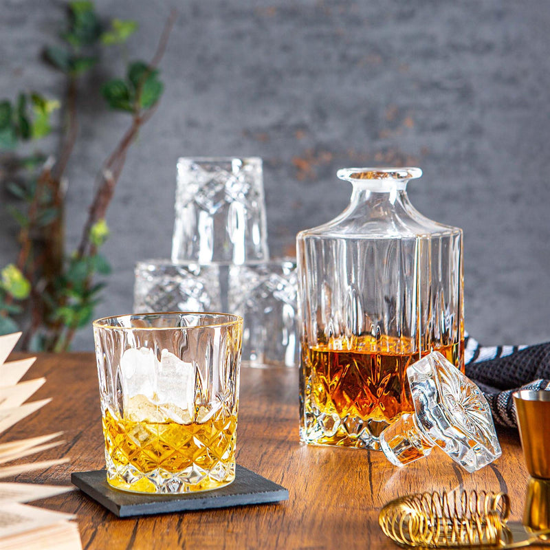5-Piece Orchestra Whiskey Decanter & Glasses Set - By RCR Crystal