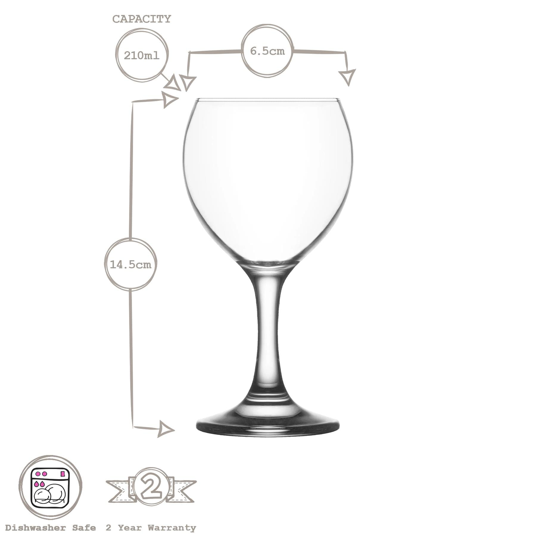 210ml Misket White Wine Glasses - Pack of Six