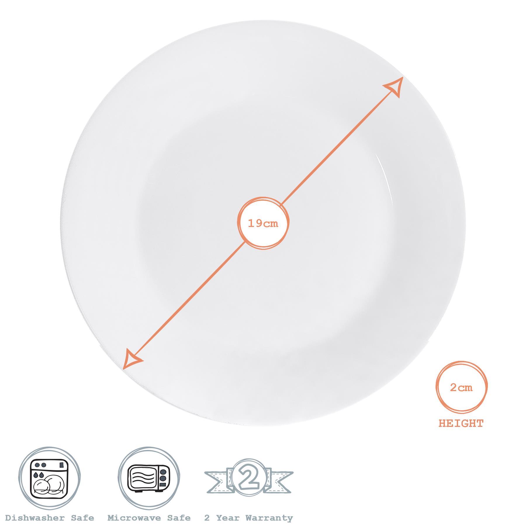 19cm White China Dessert Plates - Pack of Six