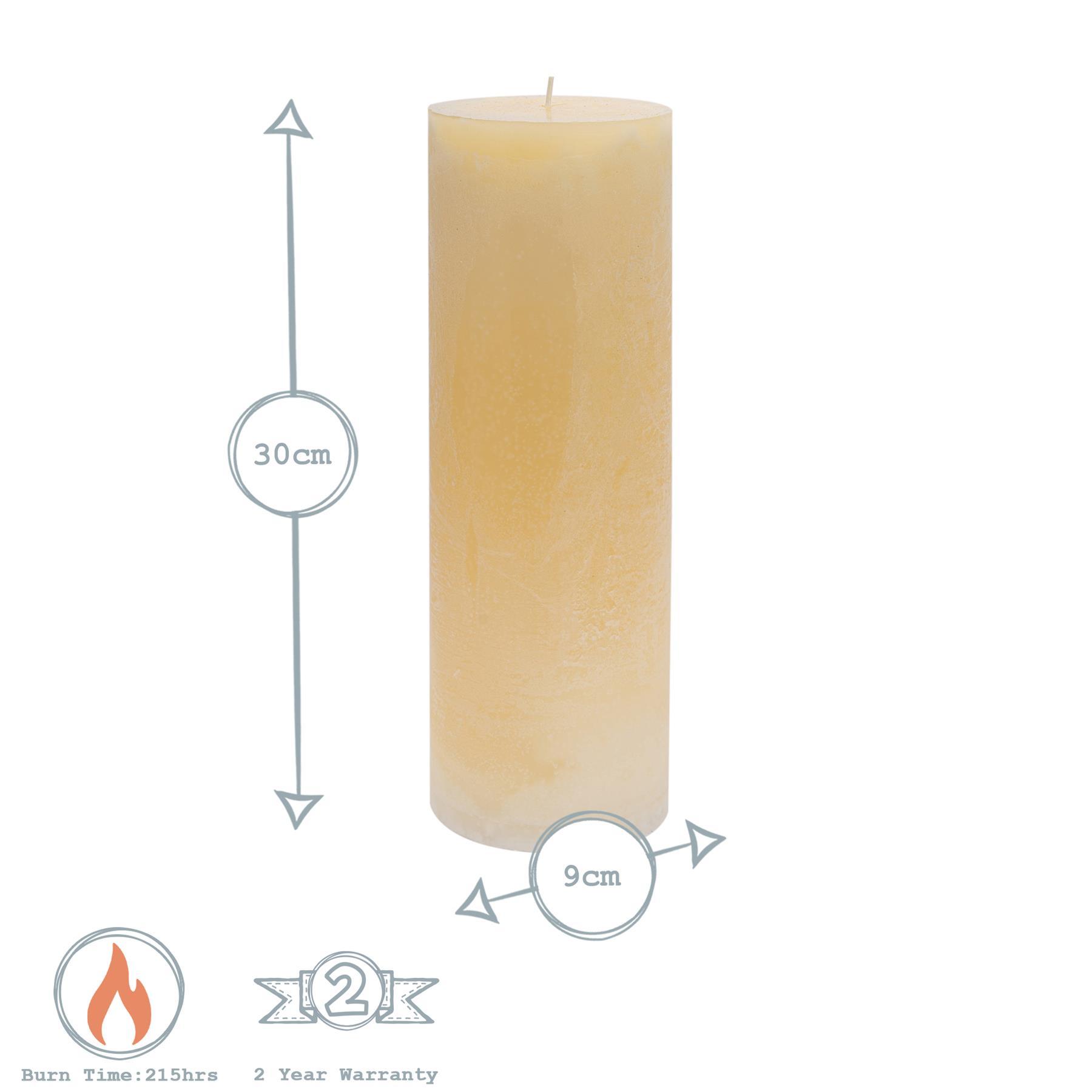 30cm Vanilla Round Pillar Candle
