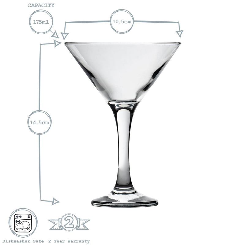 Rink Drink 6 Martini Cocktail Glasses