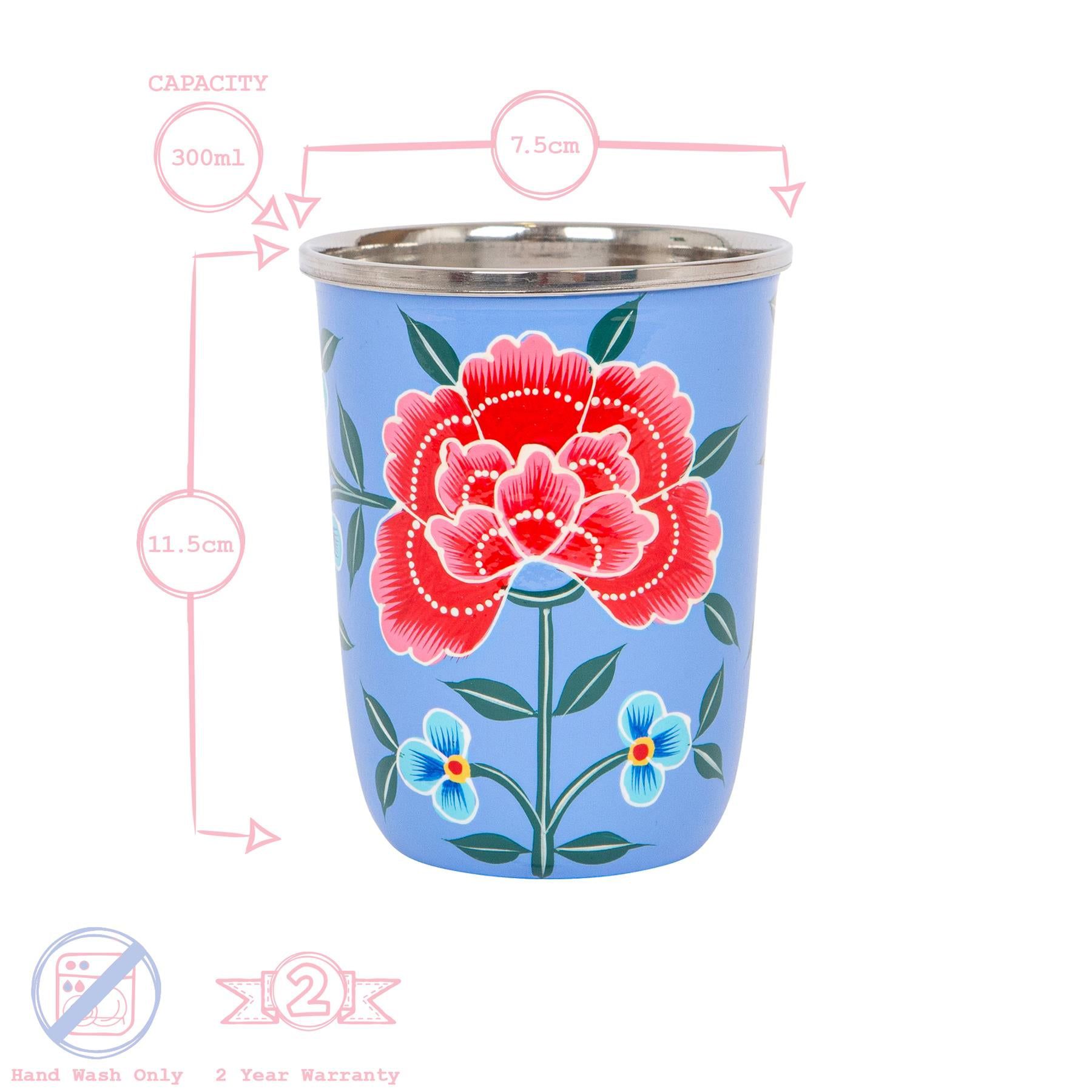 Peony 300ml Hand-Painted Picnic Cup