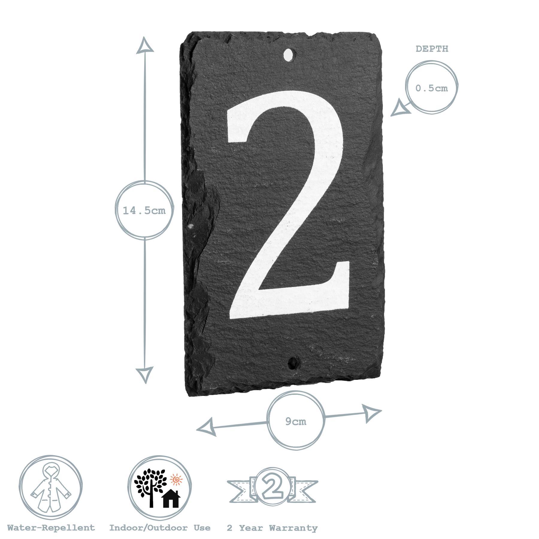 Number 2 Slate House Sign