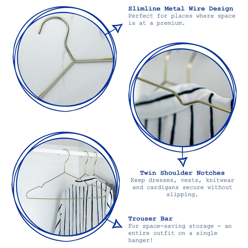Metal Coat Hangers - Pack of 10 - By Harbour Housewares