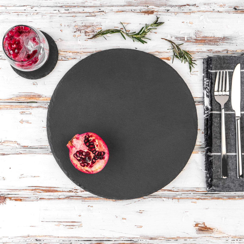Round Slate Coasters - Pack of 6 - By Argon Tableware