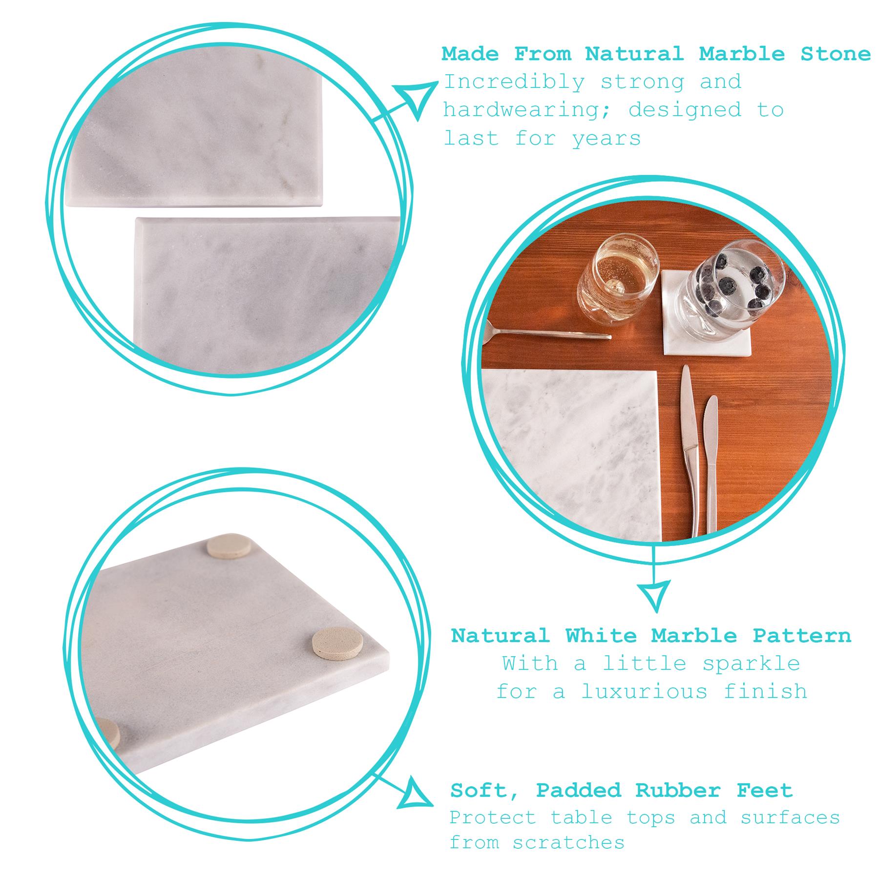 12pc Marble Placemats & Square Coasters Set