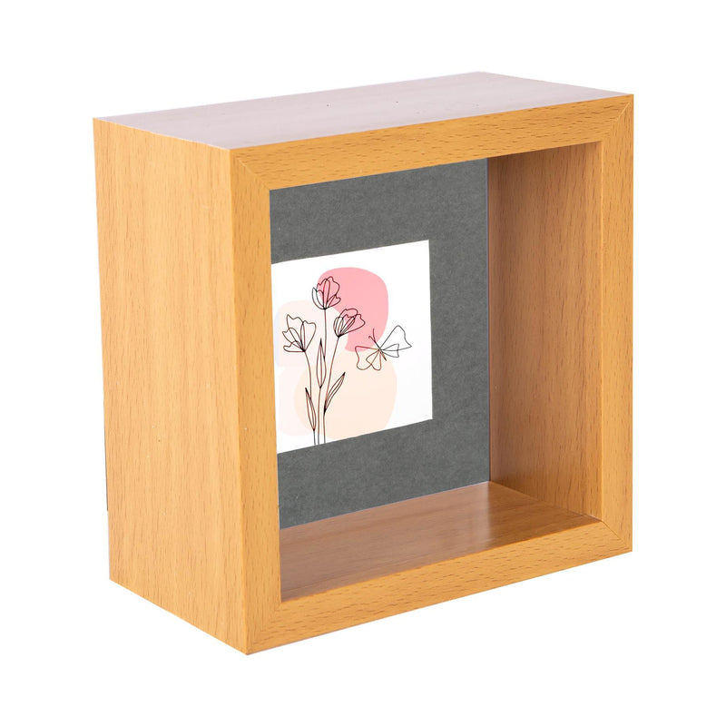 4" x 4" 3D Deep Box Photo Frame with 2" x 2" Mount - By Nicola Spring