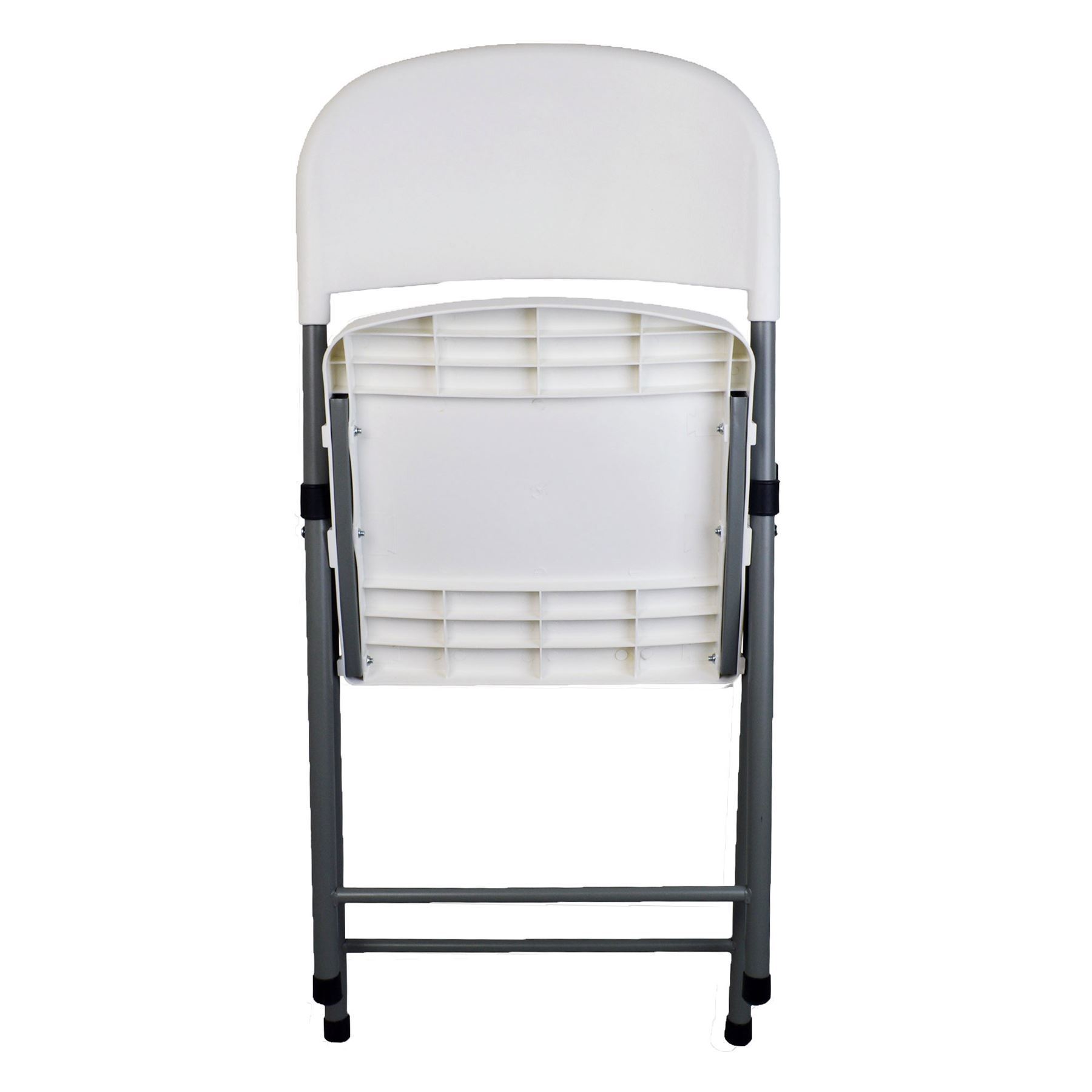 White Steel Folding Trestle Chairs - Pack of Two