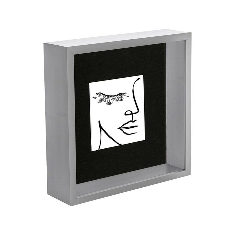 Grey 8" x 8" 3D Deep Box Photo Frame with 4" x 4" Mount - By Nicola Spring