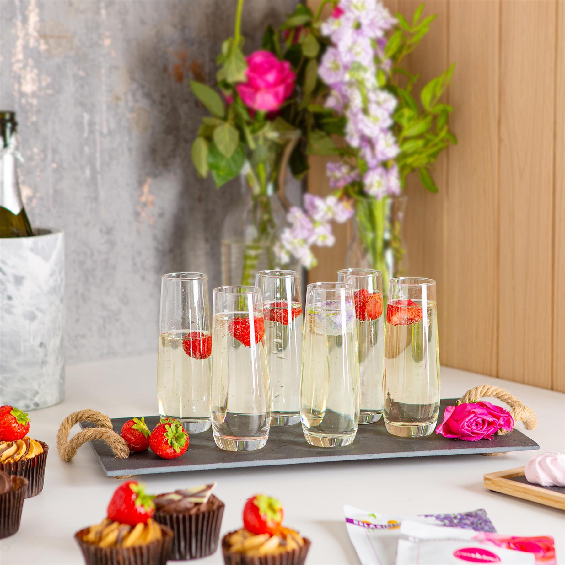 Argon Tableware Corto Stemless Champagne Flutes - 230ml - Pack of 6