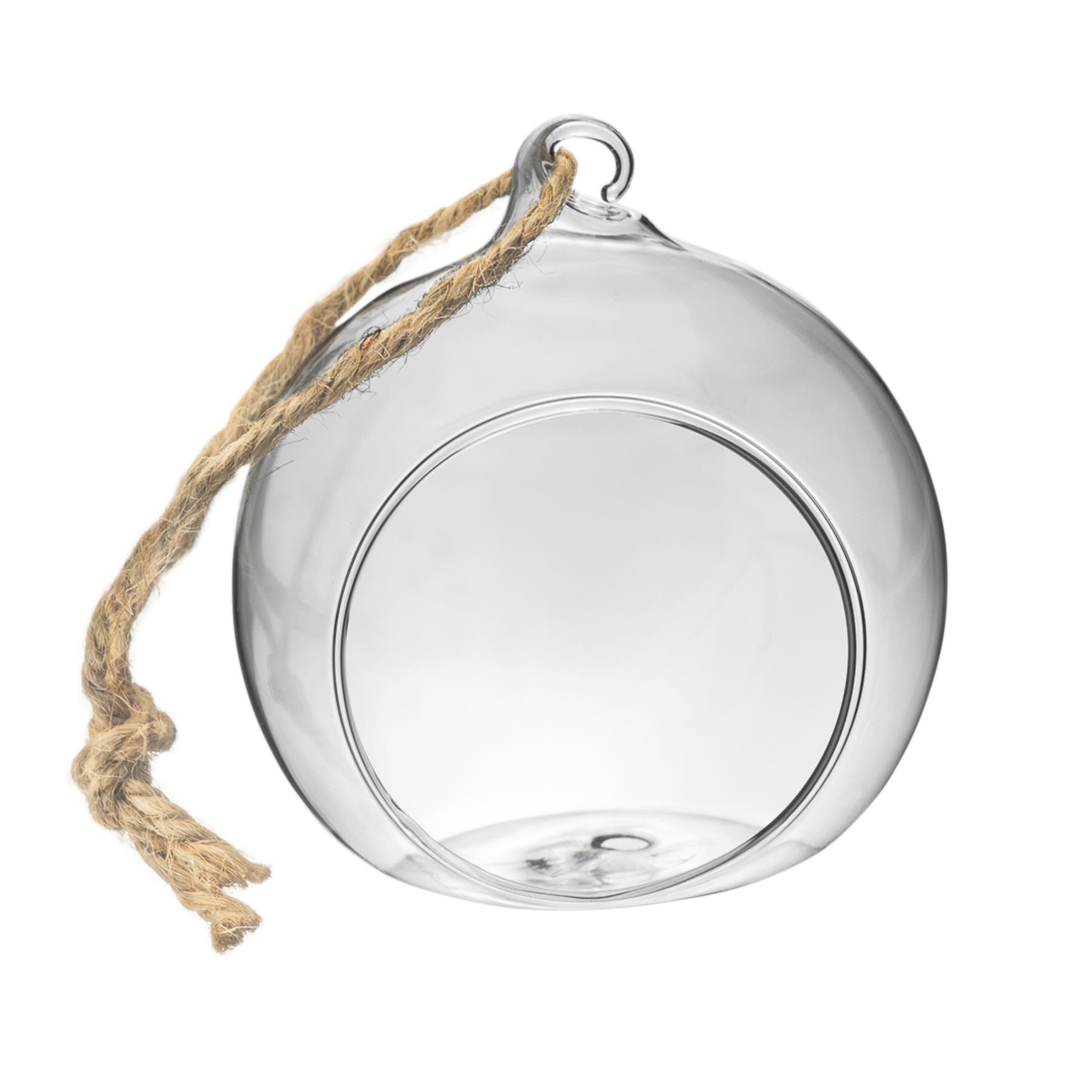 8cm Hanging Glass Succulent Terrarium