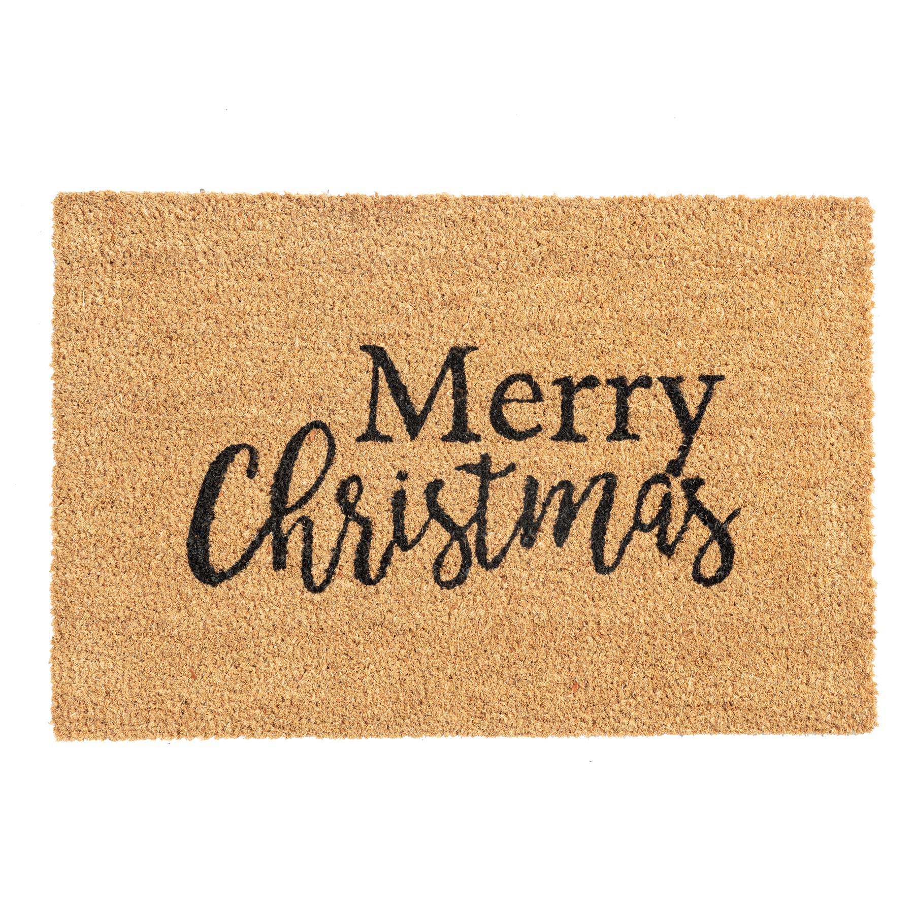 60cm x 40cm Merry Christmas Coir Door Mat