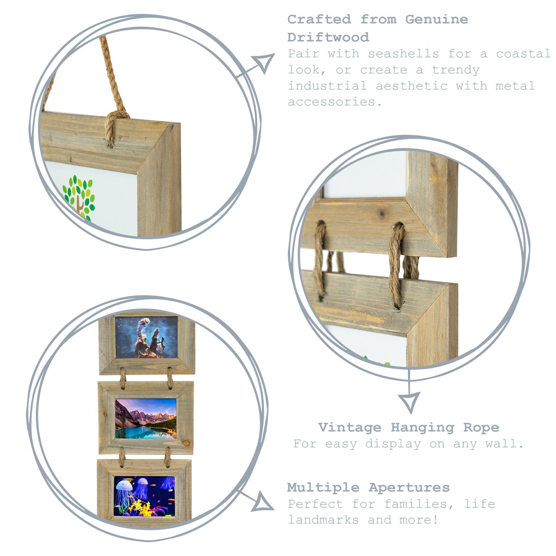 Nicola Spring 4x6 Hanging Wooden Picture Frame (3 Photo)